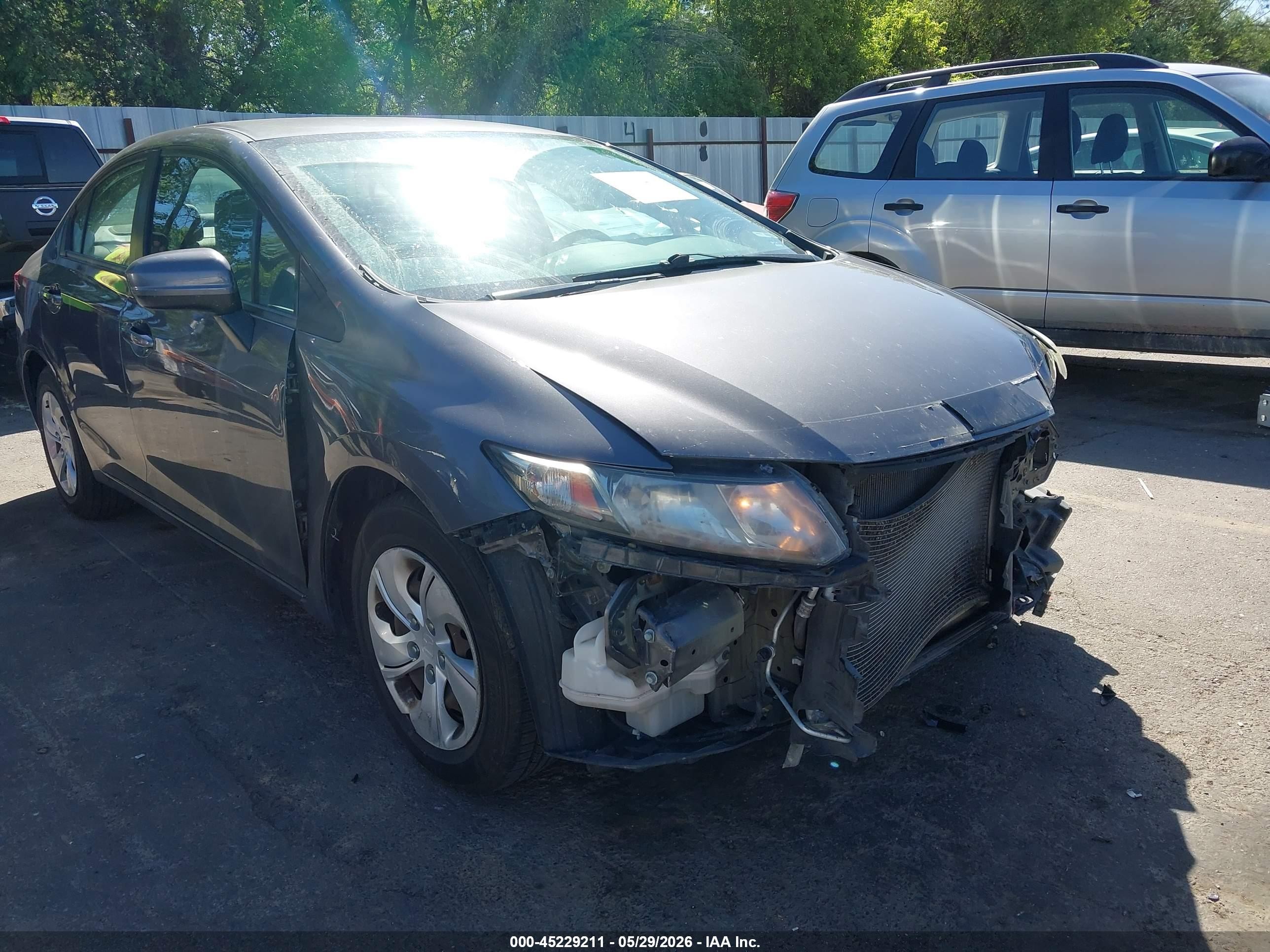 2014 Honda Civic Lx Gray vin: 19XFB2F54EE005011