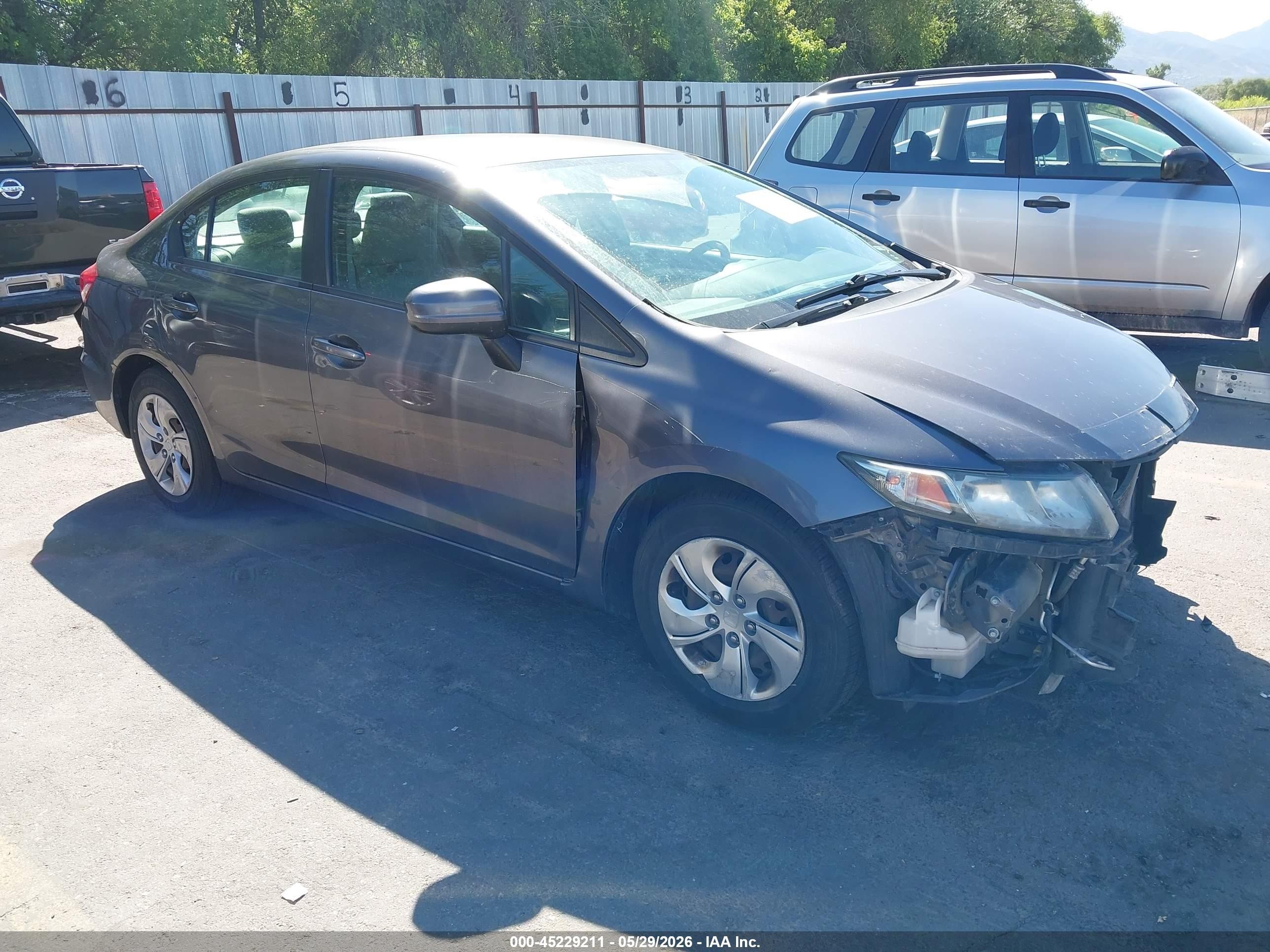 2014 Honda Civic Lx Gray vin: 19XFB2F54EE005011