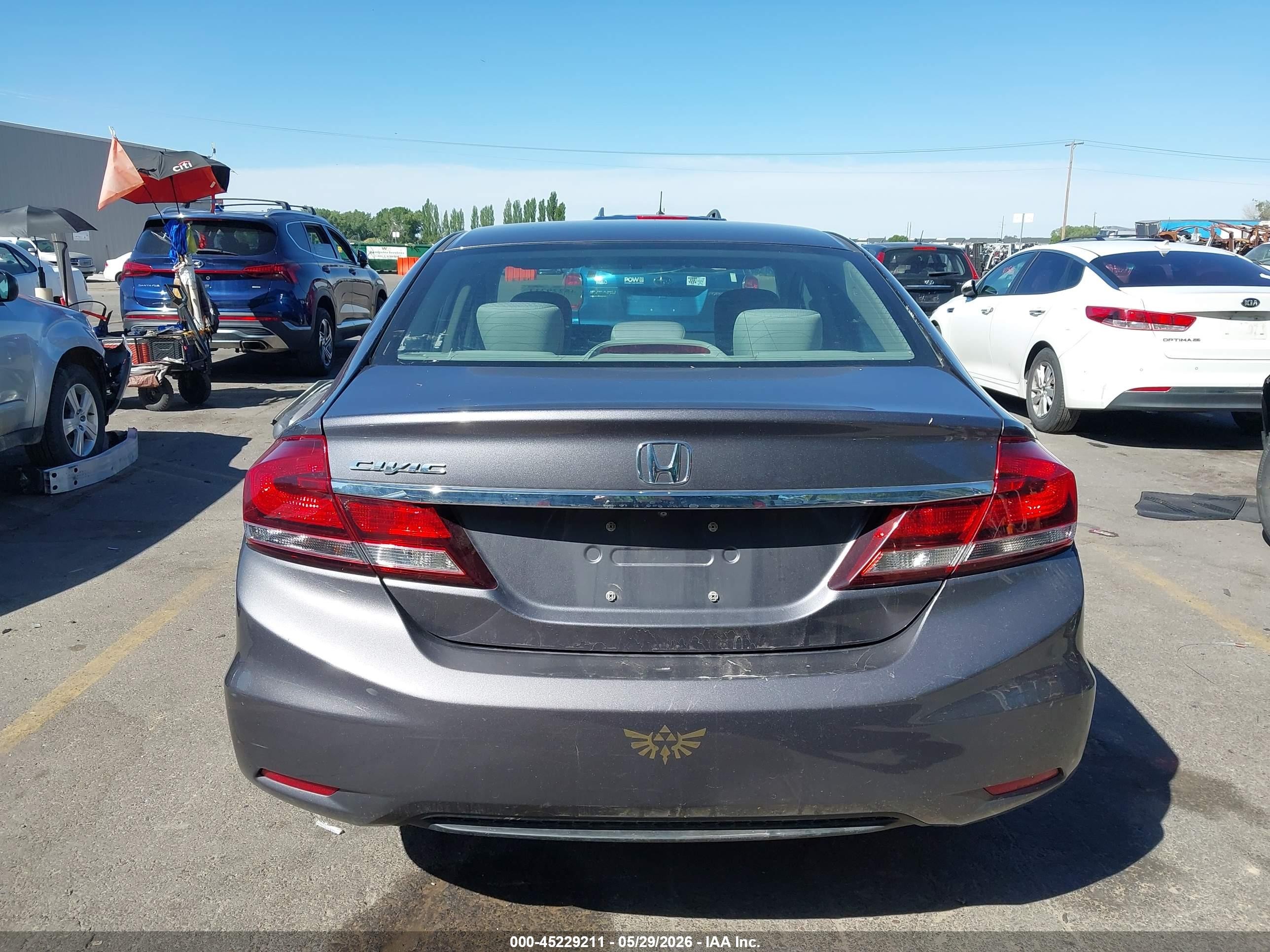 2014 Honda Civic Lx Gray vin: 19XFB2F54EE005011