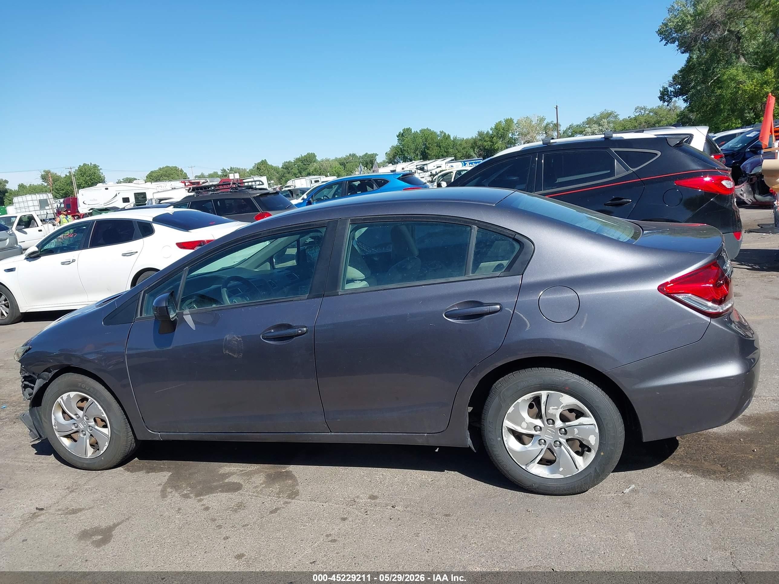2014 Honda Civic Lx Gray vin: 19XFB2F54EE005011
