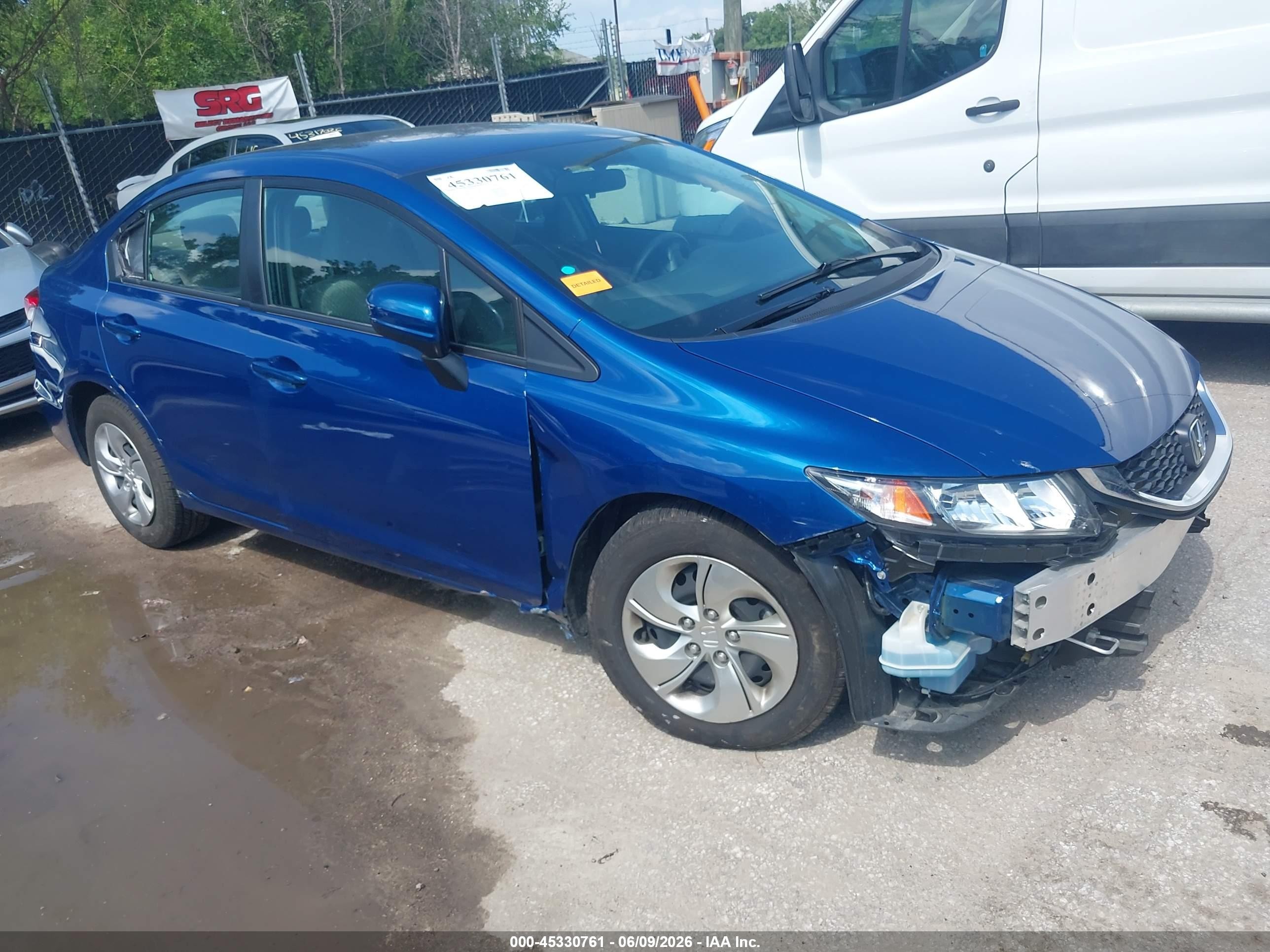 2014 Honda Civic Lx Синий vin: 19XFB2F54EE021239
