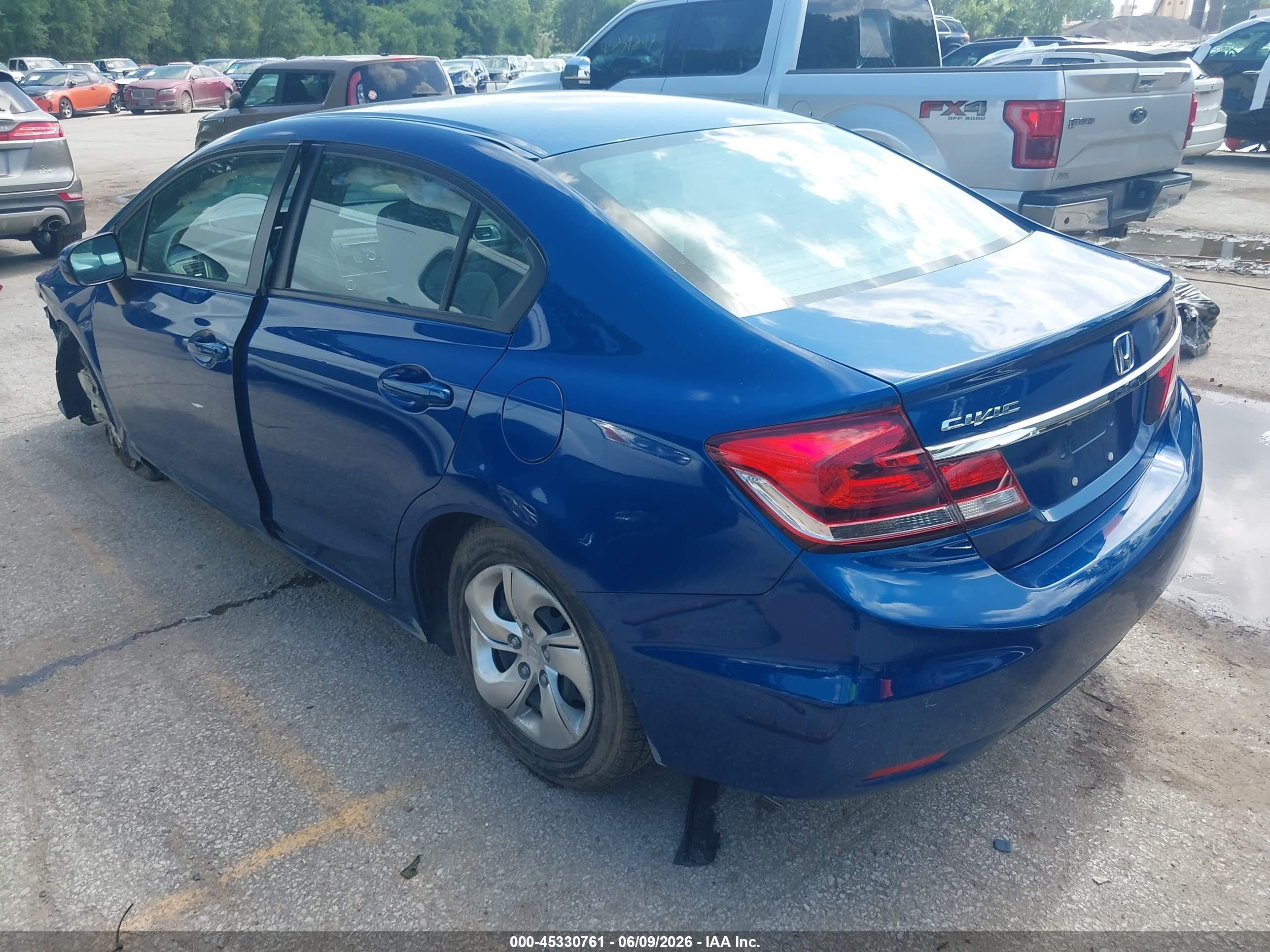 2014 Honda Civic Lx Blue vin: 19XFB2F54EE021239