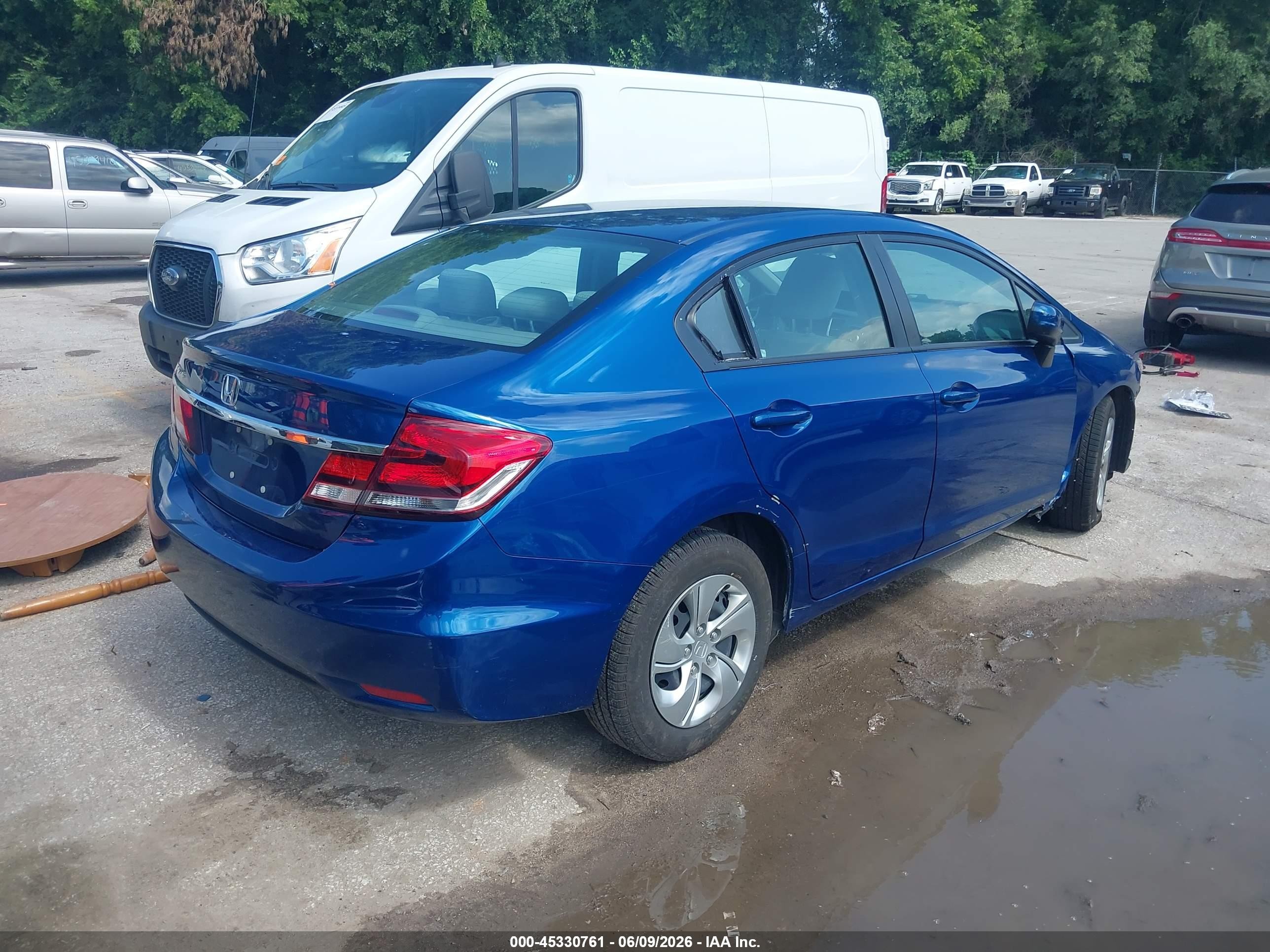 2014 Honda Civic Lx Blue vin: 19XFB2F54EE021239