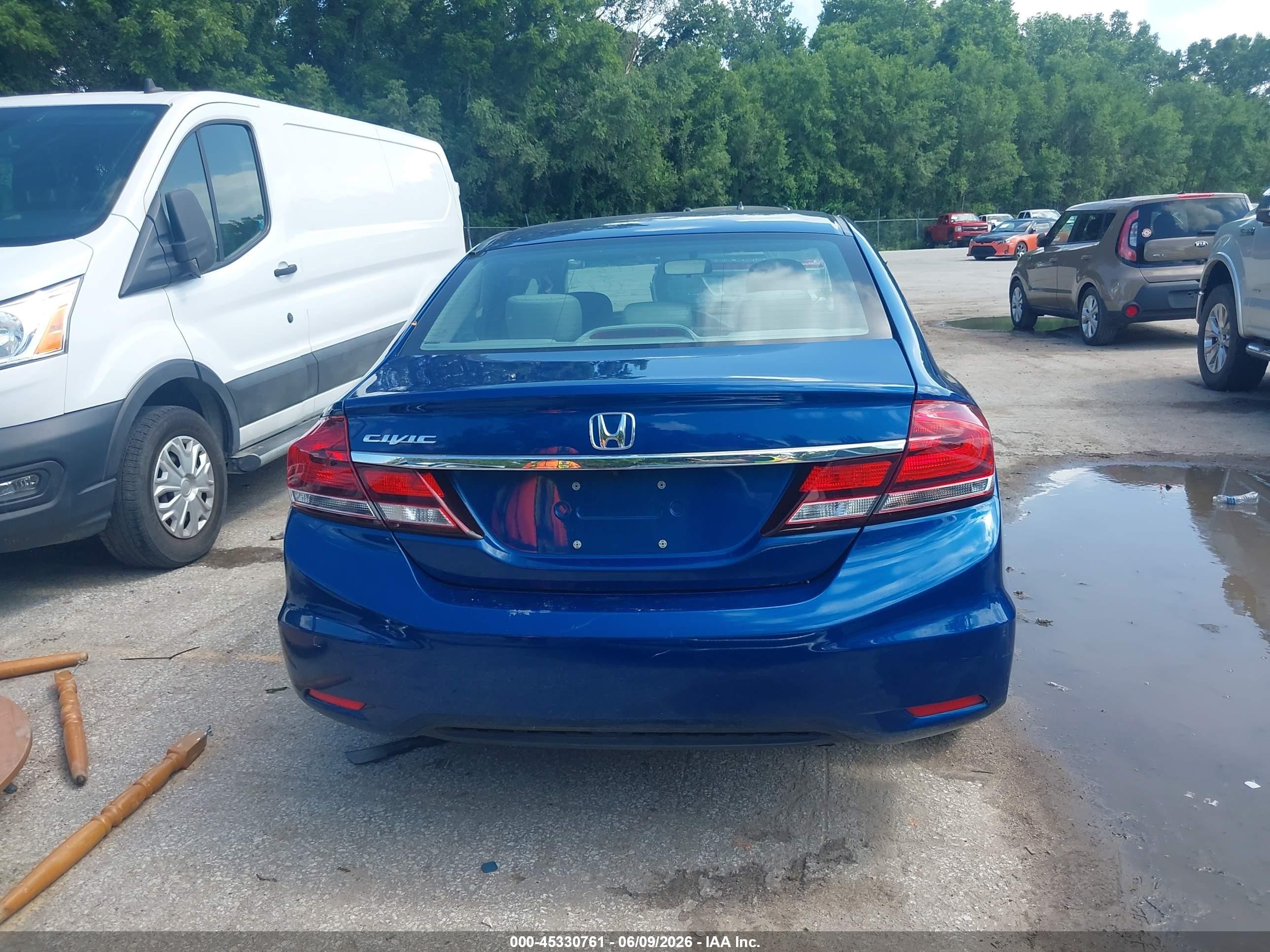 2014 Honda Civic Lx Blue vin: 19XFB2F54EE021239