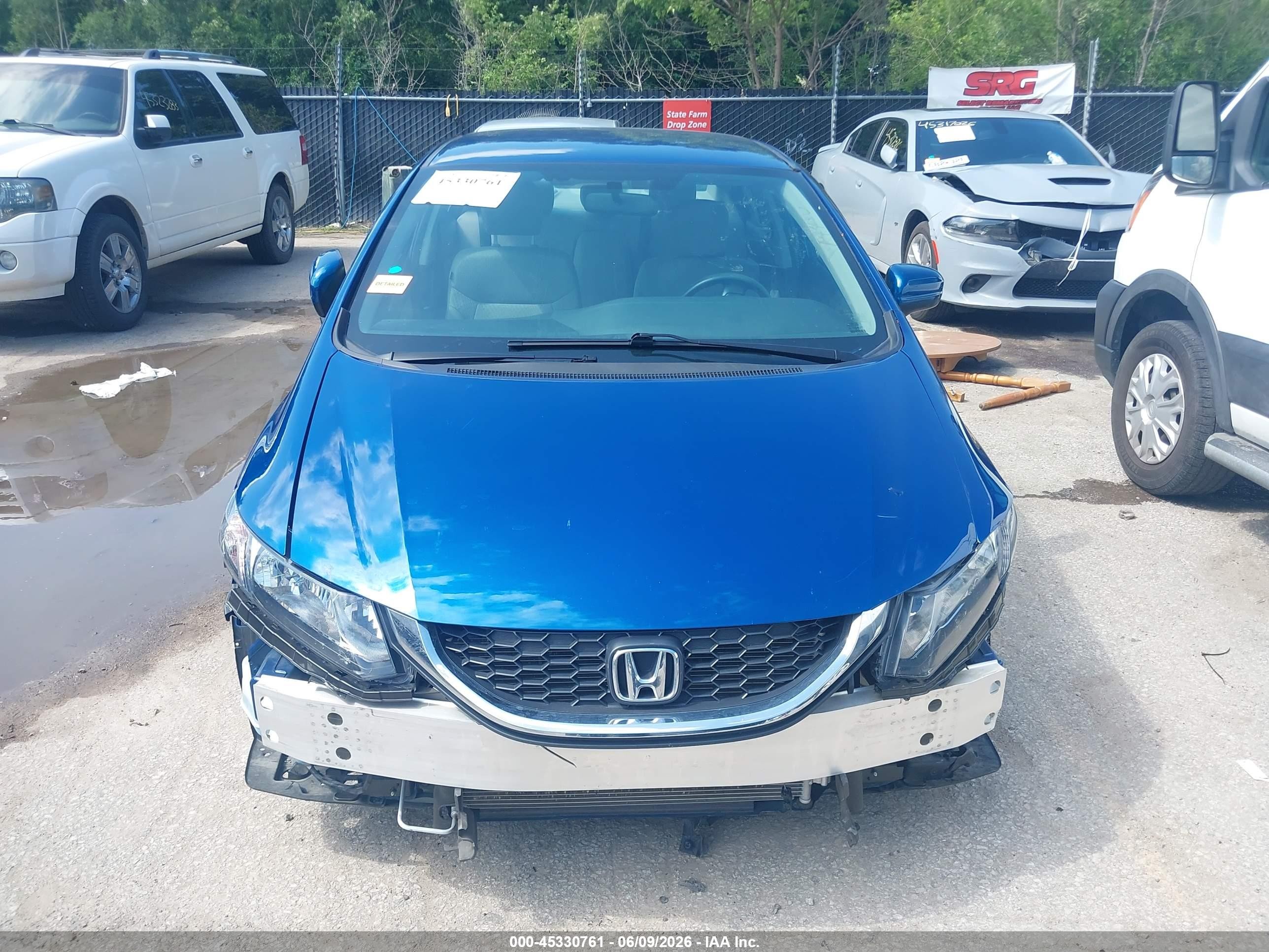 2014 Honda Civic Lx Blue vin: 19XFB2F54EE021239