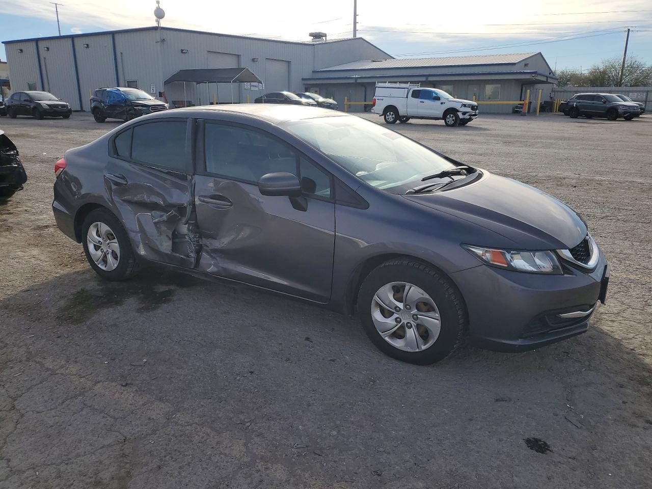 2014 Honda Civic Lx Gray vin: 19XFB2F54EE023749
