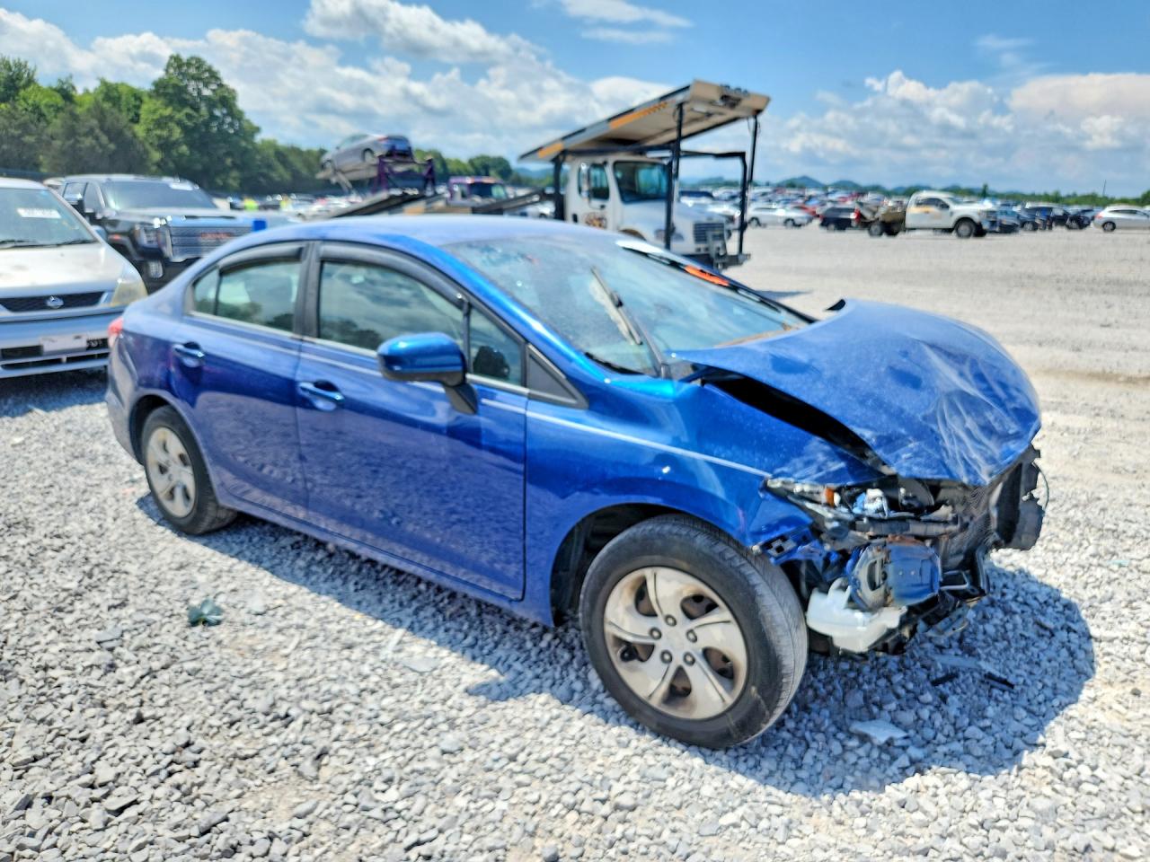2014 Honda Civic Lx Blue vin: 19XFB2F54EE054614