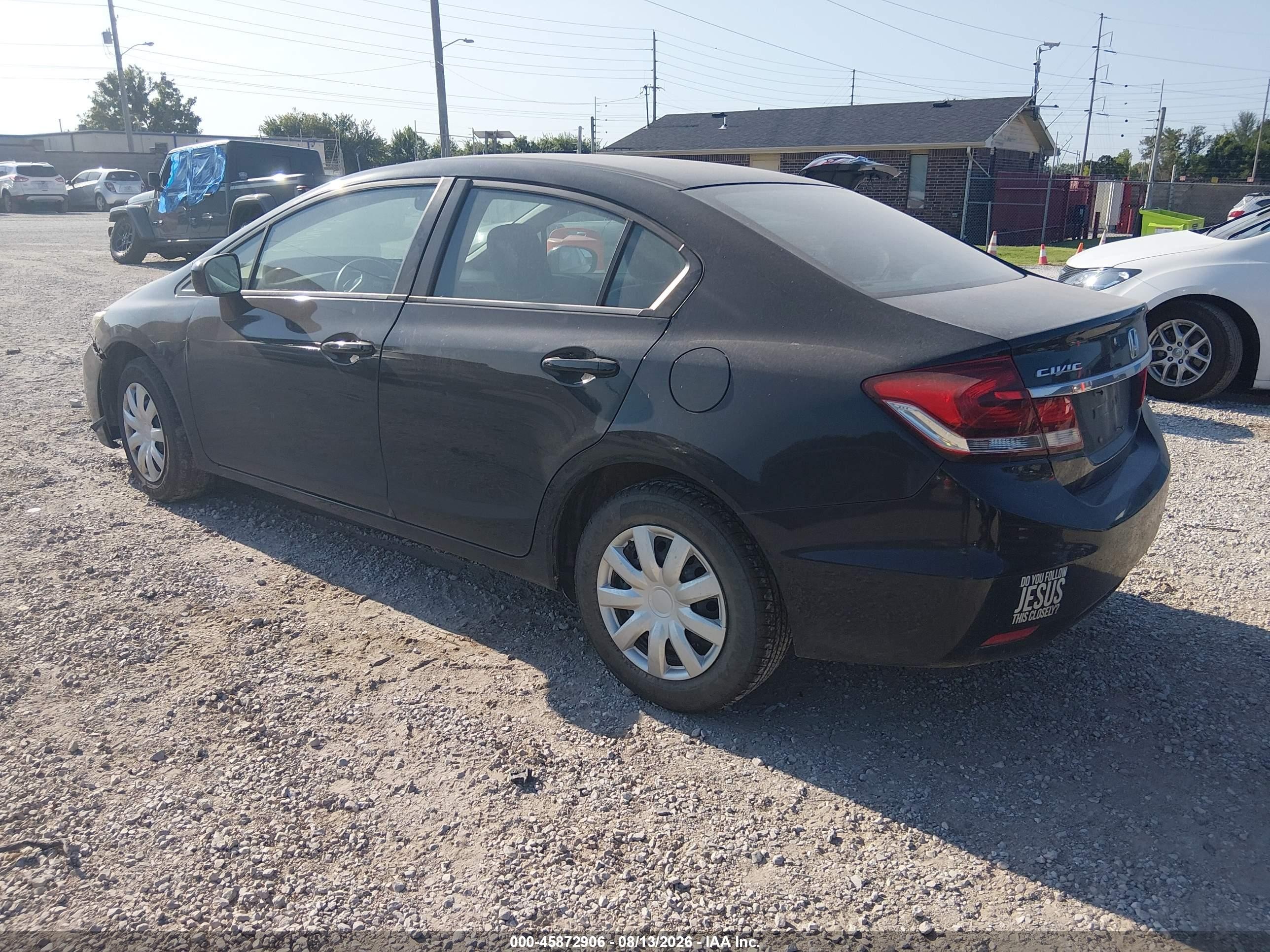 2014 Honda Civic Lx Black vin: 19XFB2F54EE077472