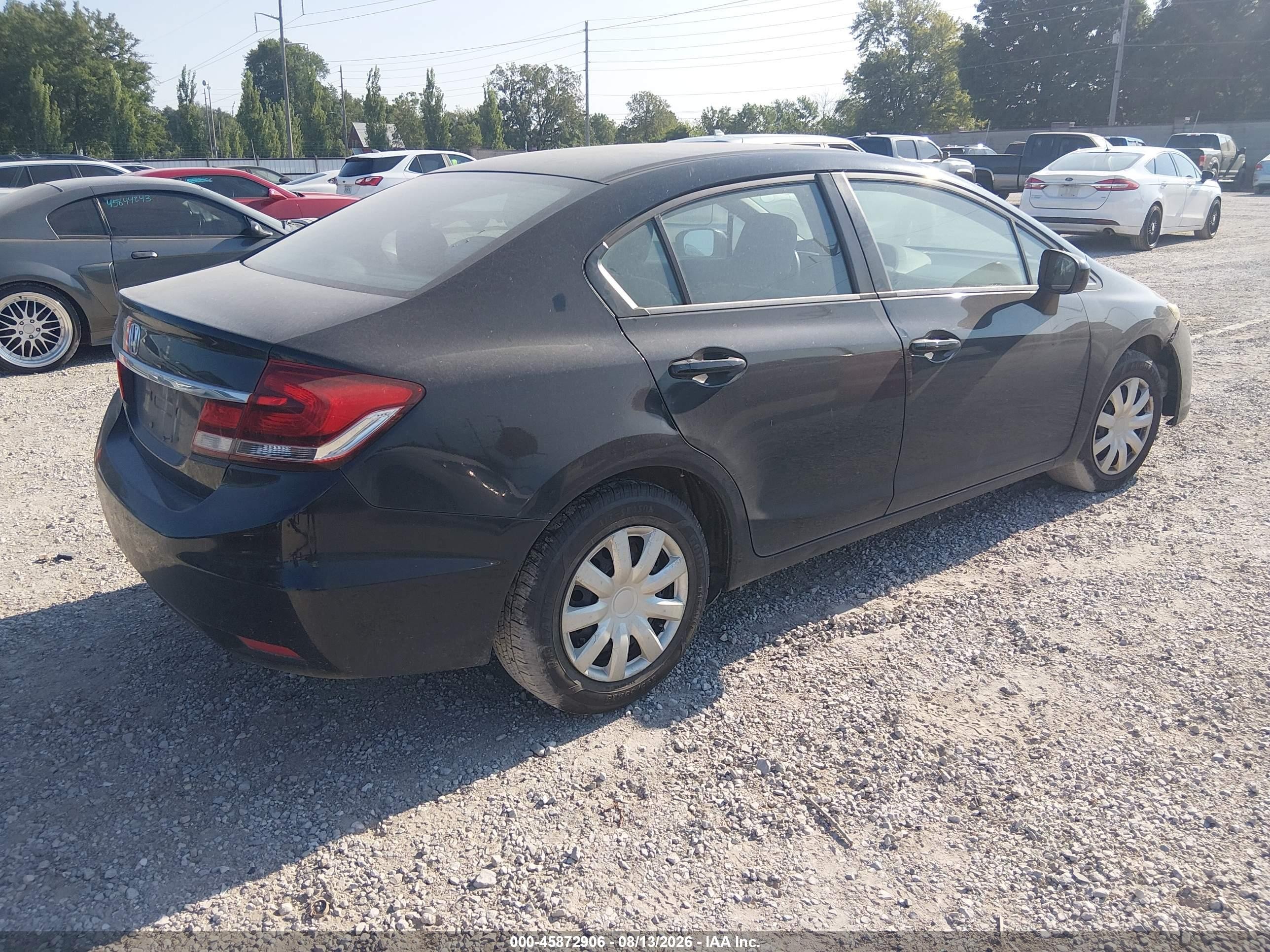 2014 Honda Civic Lx Black vin: 19XFB2F54EE077472
