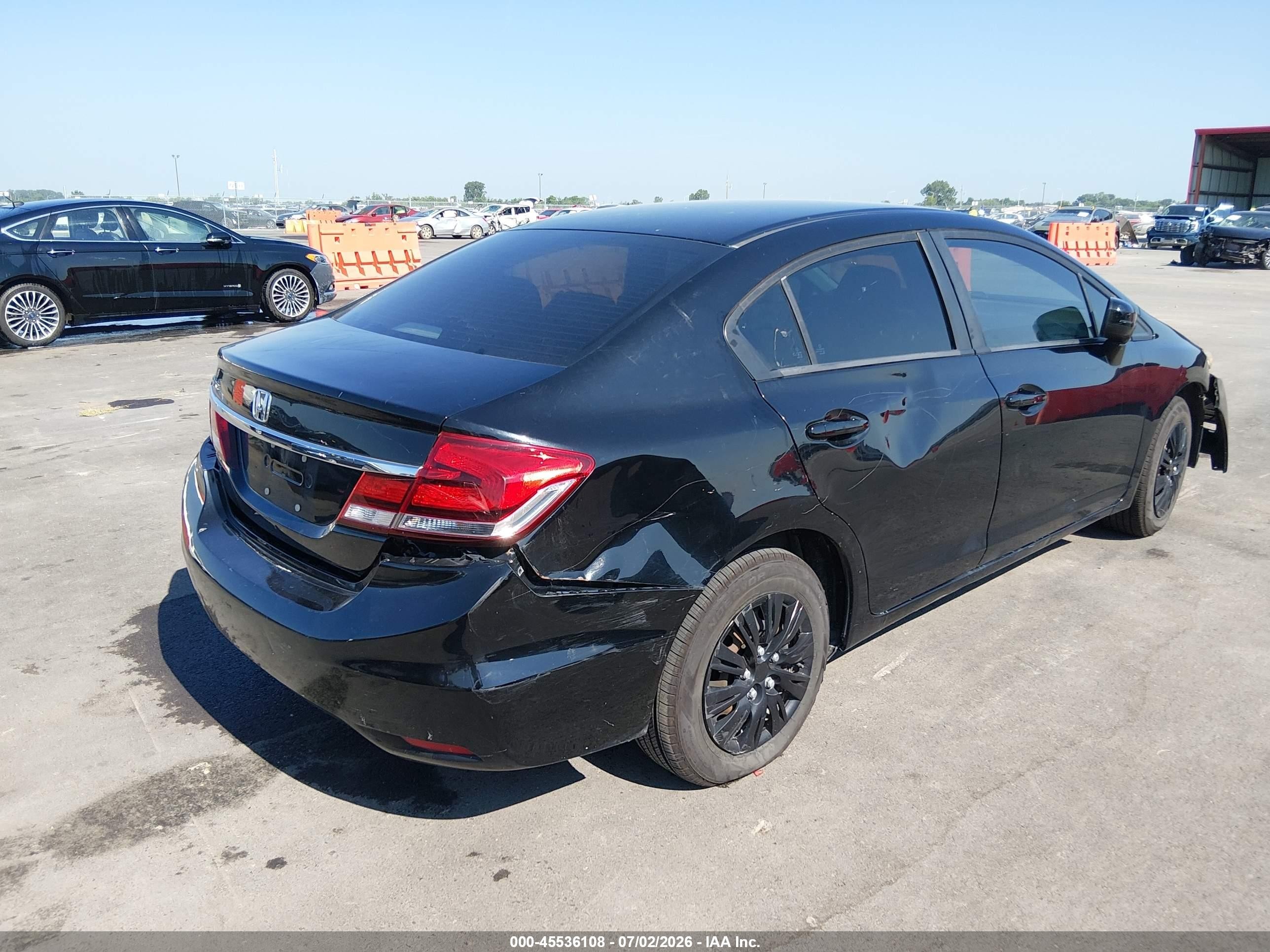 2014 Honda Civic Lx Black vin: 19XFB2F54EE086446