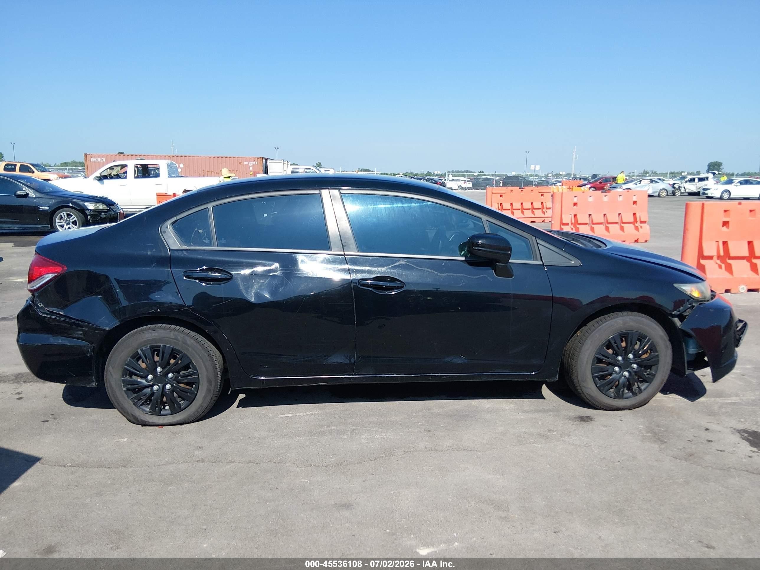 2014 Honda Civic Lx Black vin: 19XFB2F54EE086446