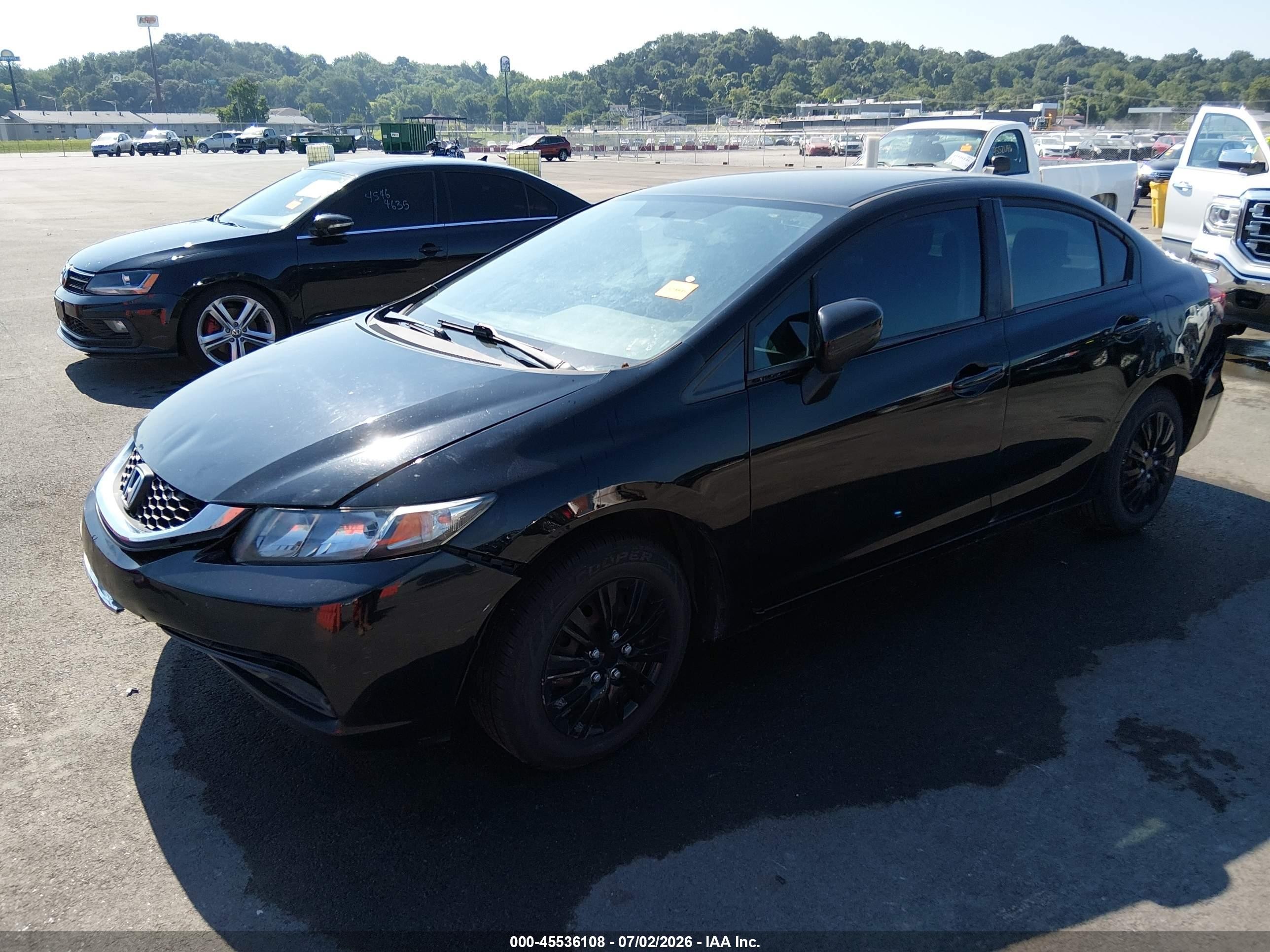 2014 Honda Civic Lx Black vin: 19XFB2F54EE086446