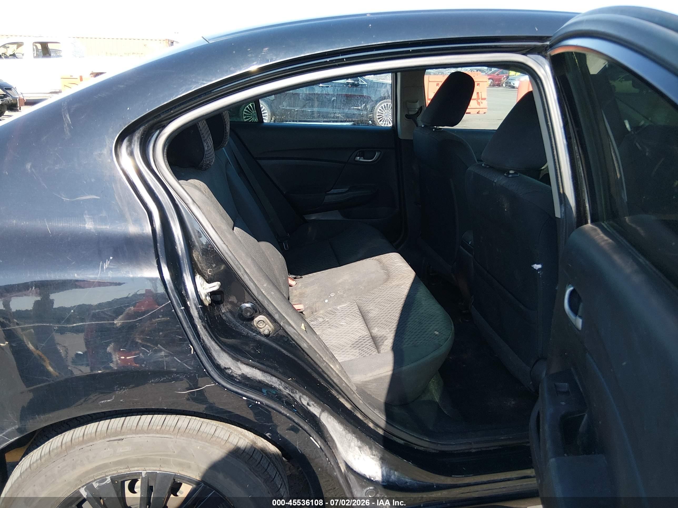 2014 Honda Civic Lx Black vin: 19XFB2F54EE086446