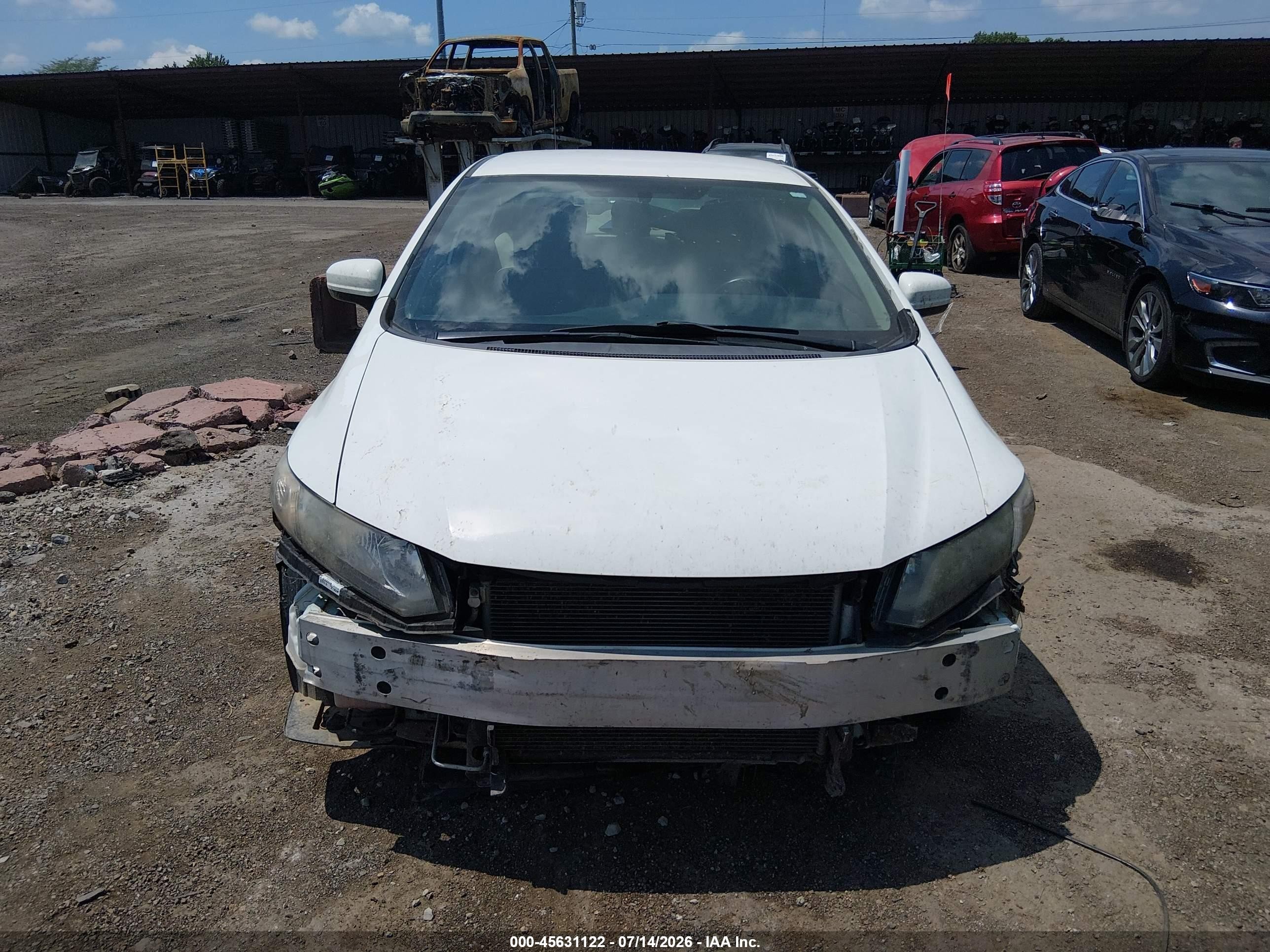 2014 Honda Civic Lx White vin: 19XFB2F54EE205077