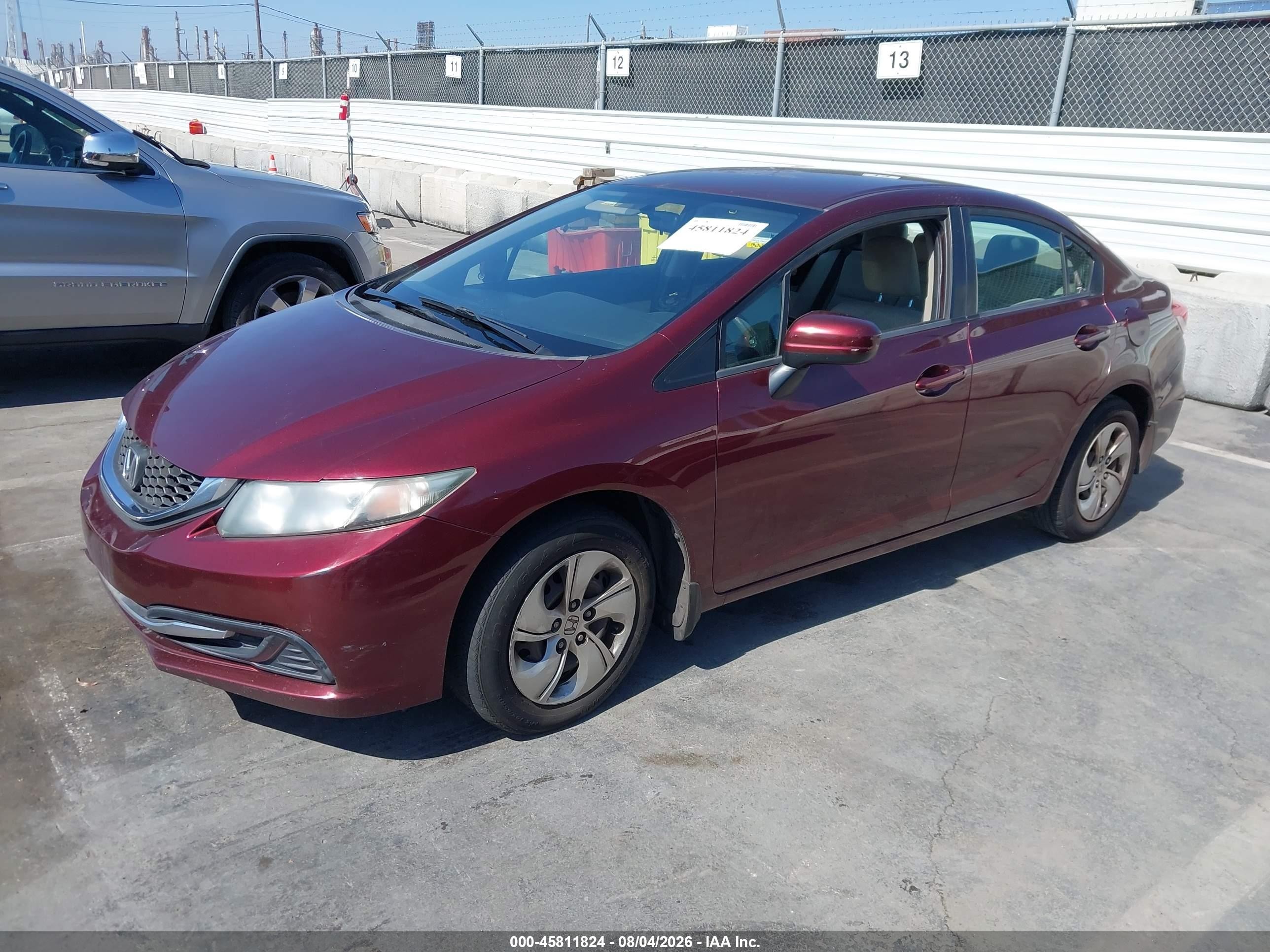 2014 Honda Civic Lx Burgundy vin: 19XFB2F54EE206357