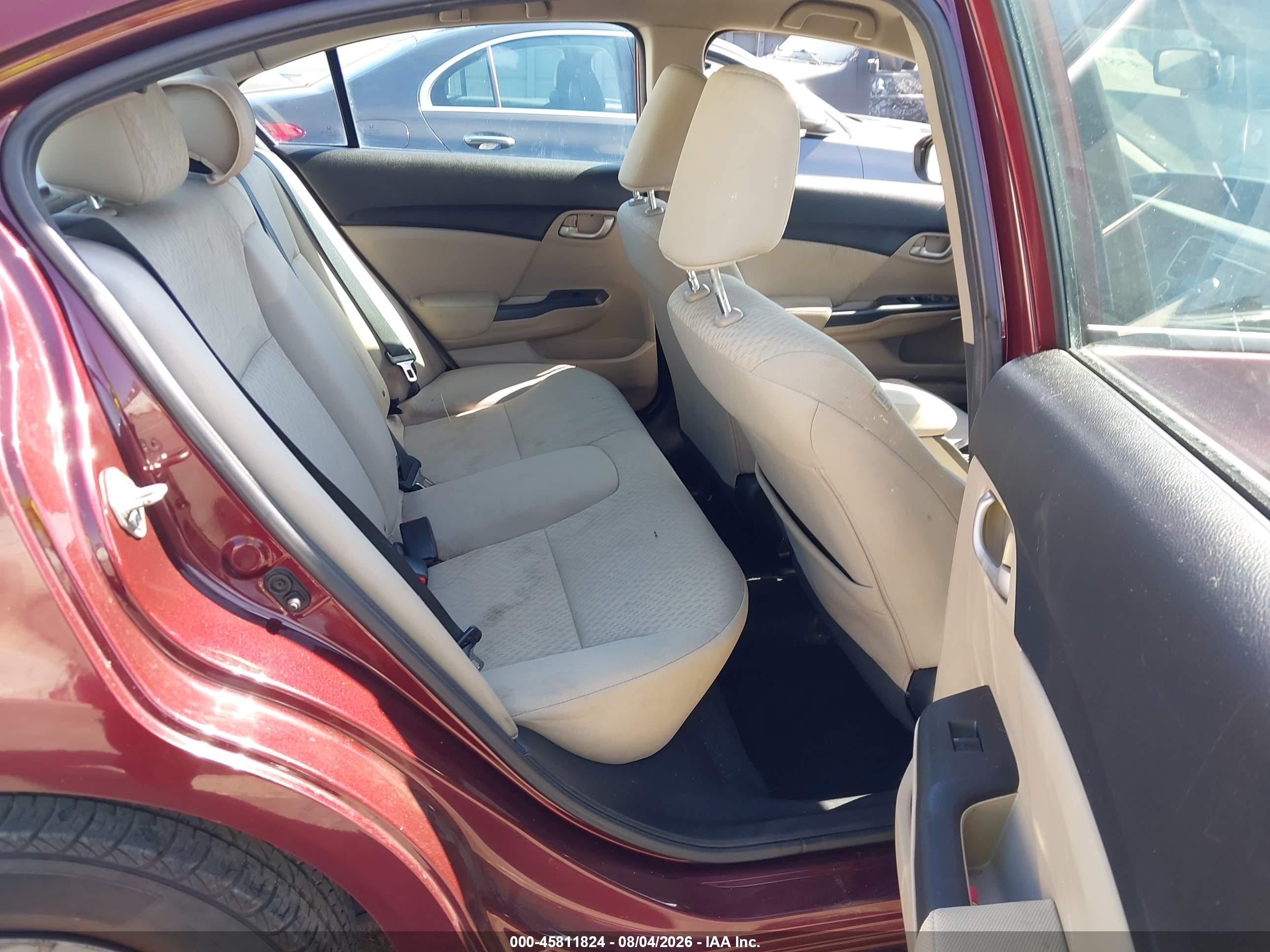 2014 Honda Civic Lx Burgundy vin: 19XFB2F54EE206357