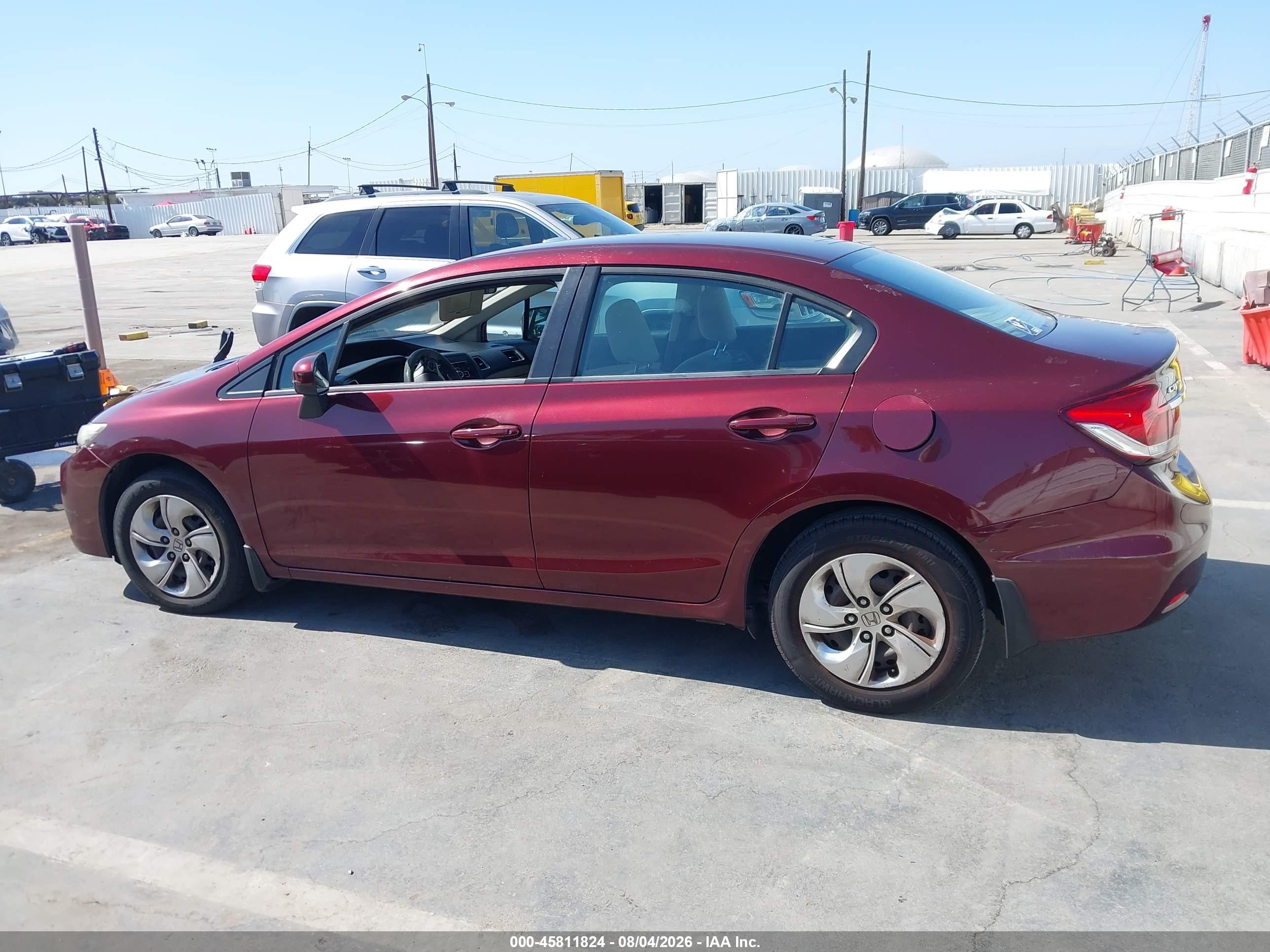2014 Honda Civic Lx Burgundy vin: 19XFB2F54EE206357