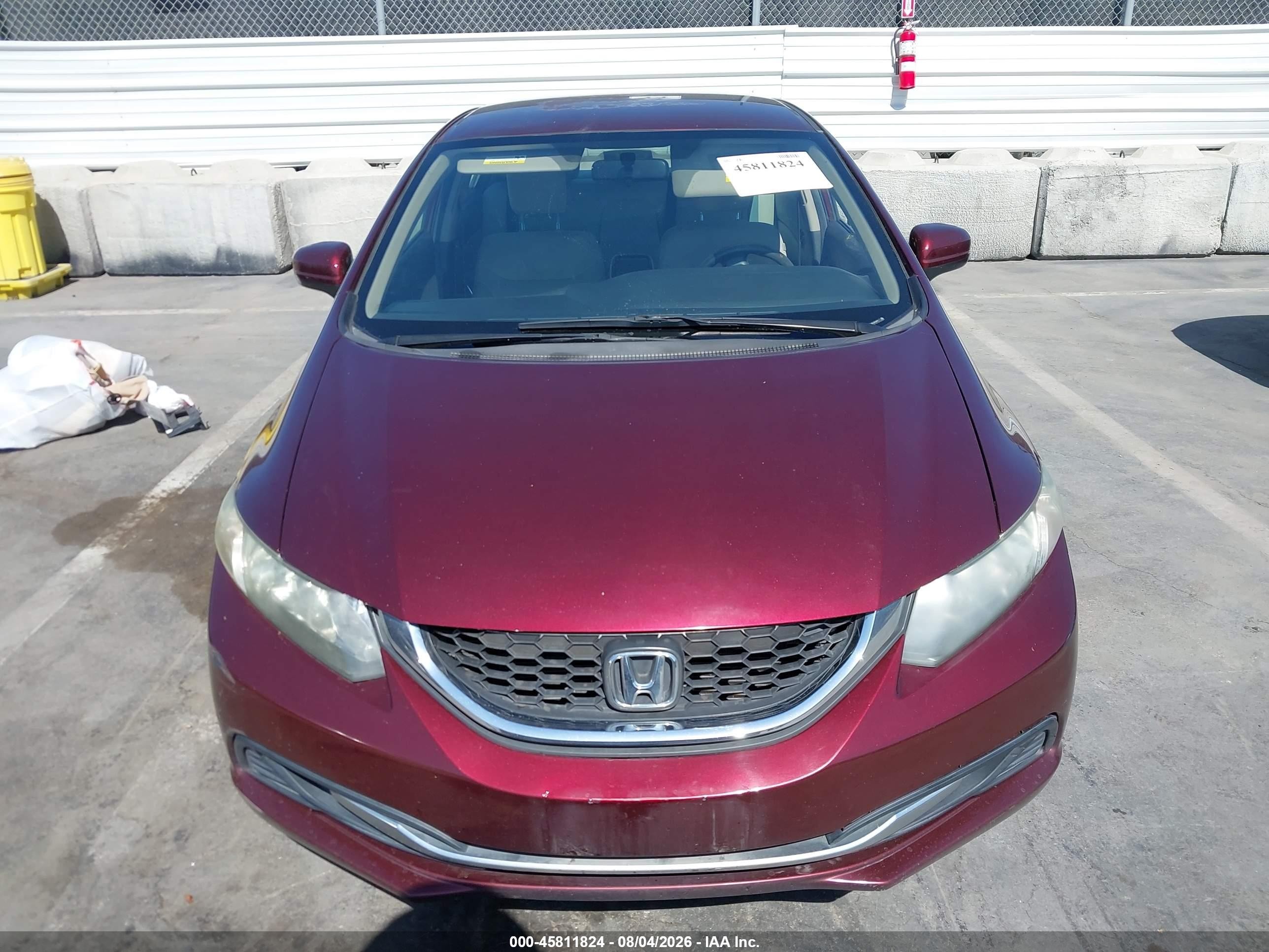 2014 Honda Civic Lx Burgundy vin: 19XFB2F54EE206357