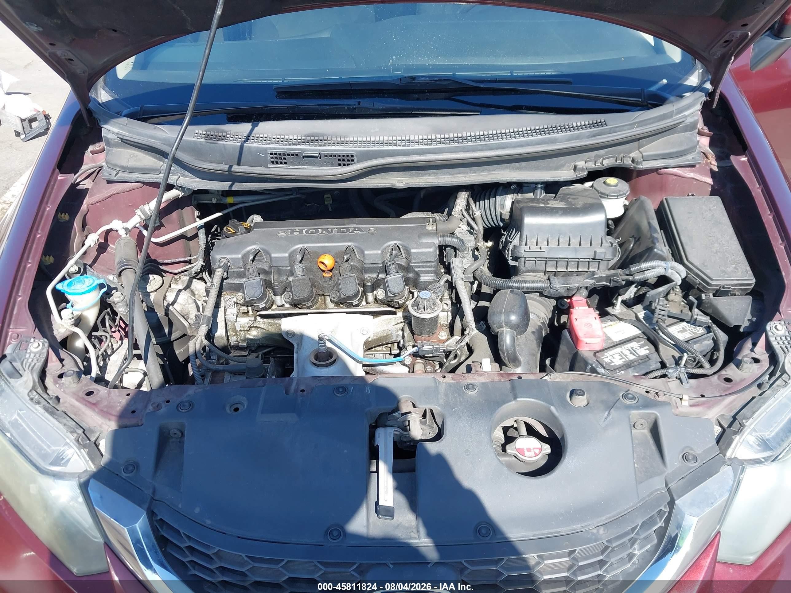 2014 Honda Civic Lx Burgundy vin: 19XFB2F54EE206357