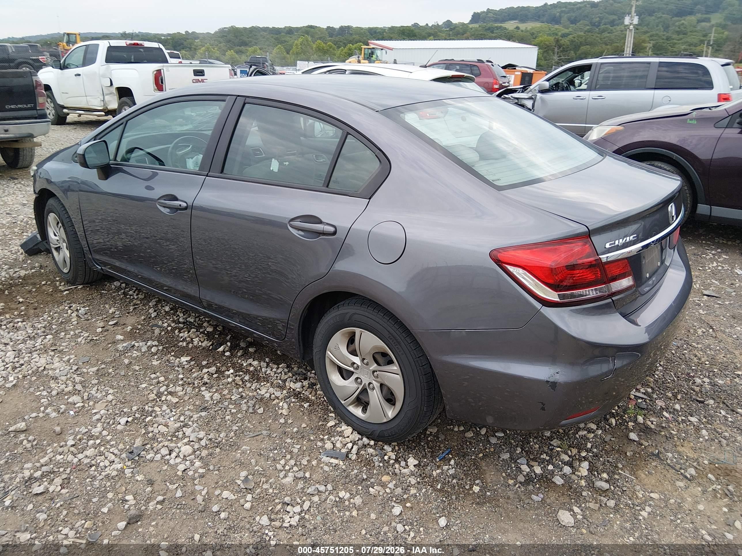 2014 Honda Civic Lx Gray vin: 19XFB2F54EE215060