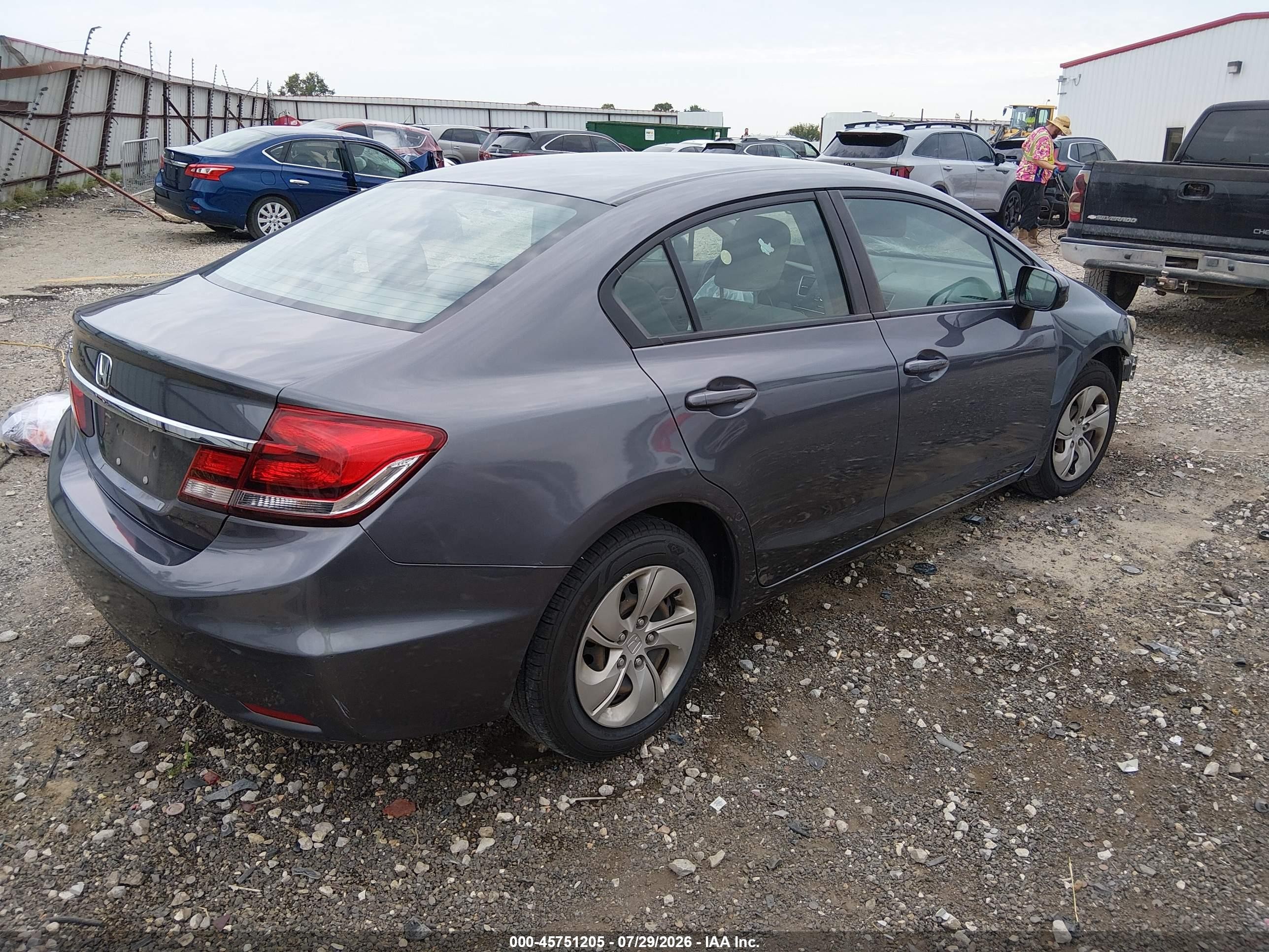 2014 Honda Civic Lx Gray vin: 19XFB2F54EE215060