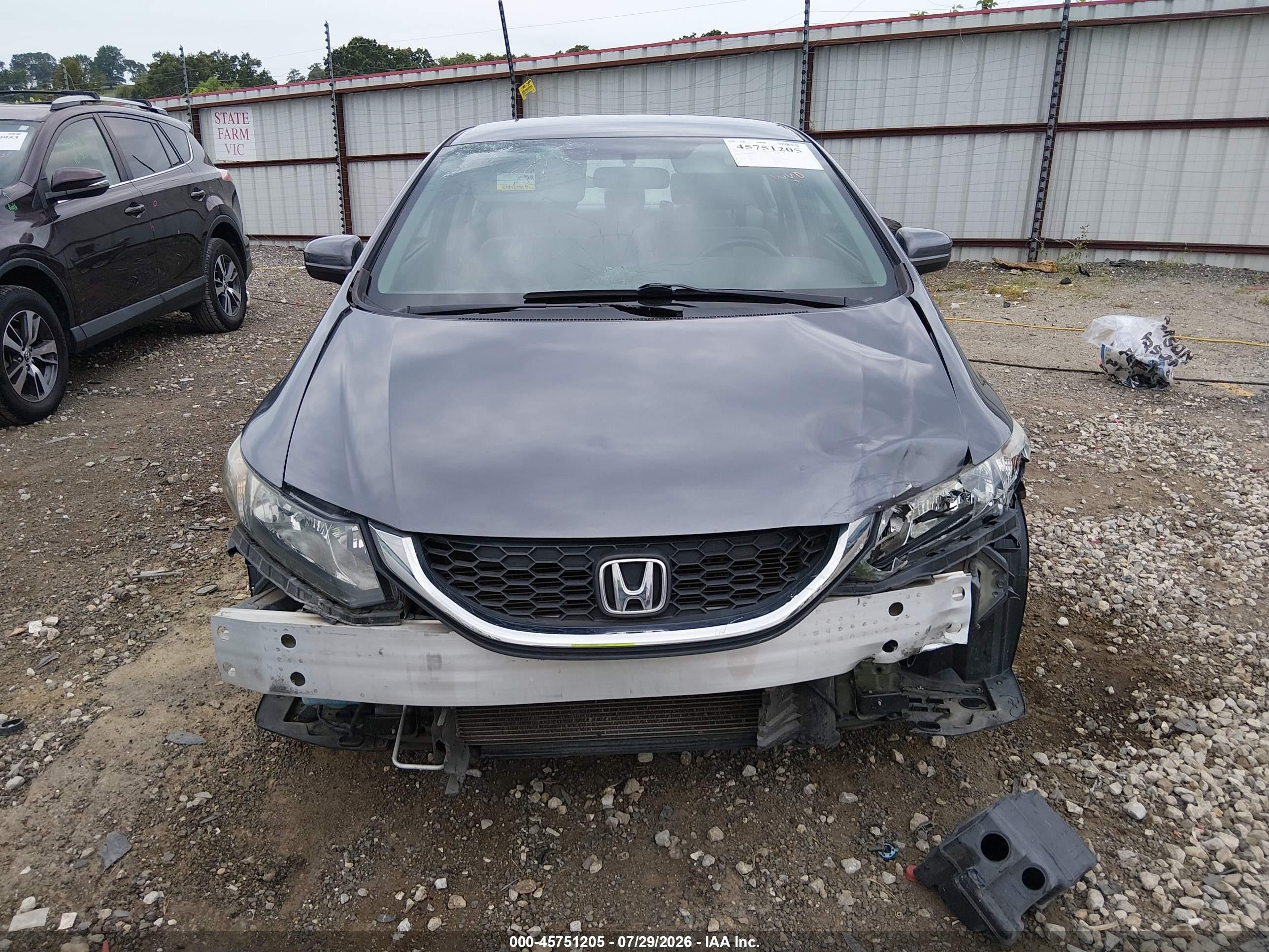 2014 Honda Civic Lx Gray vin: 19XFB2F54EE215060