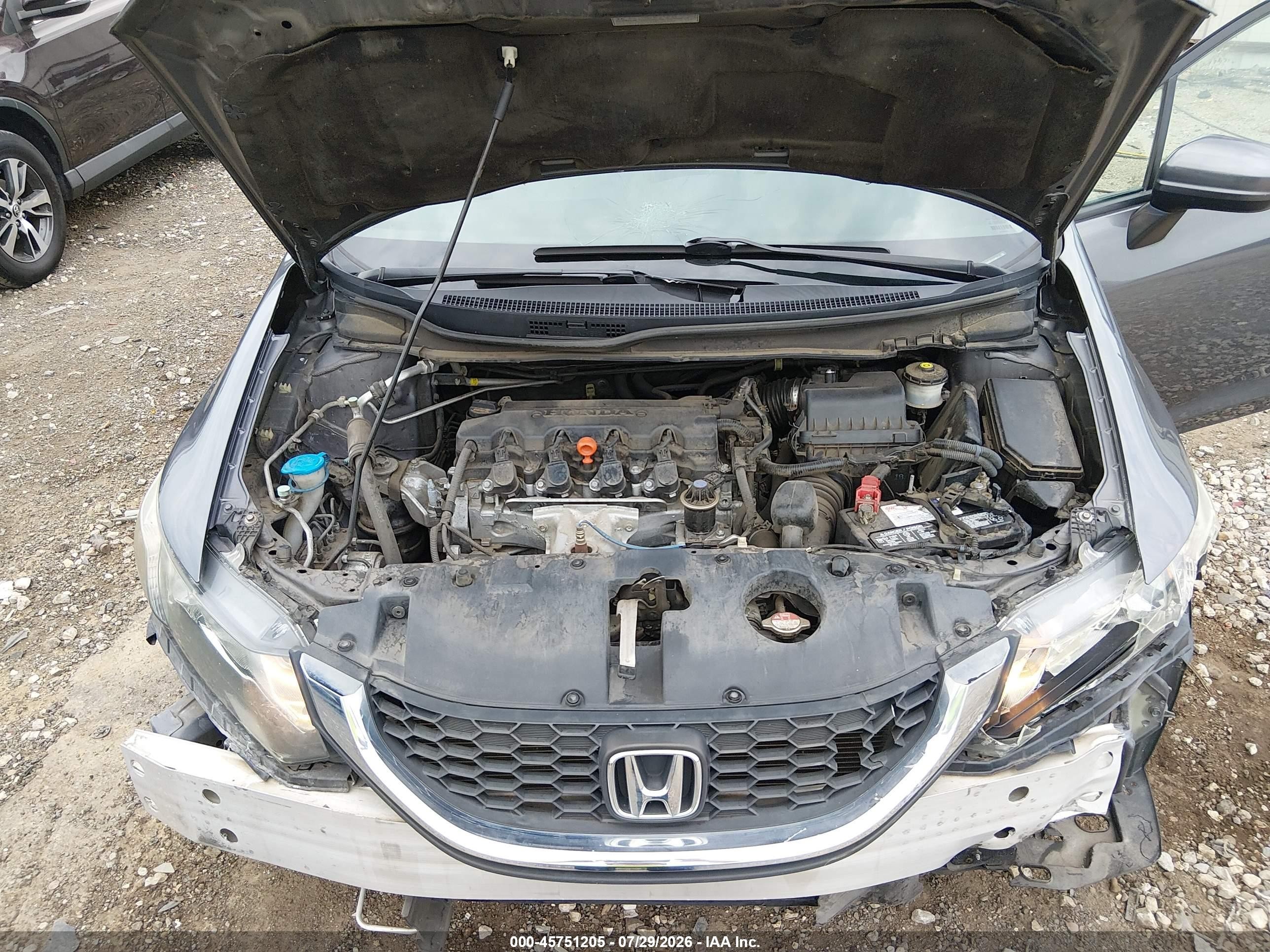 2014 Honda Civic Lx Gray vin: 19XFB2F54EE215060