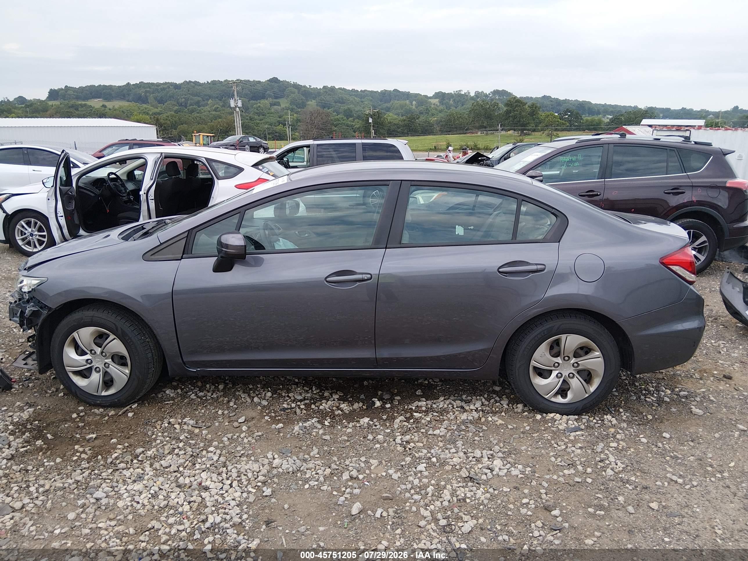 2014 Honda Civic Lx Gray vin: 19XFB2F54EE215060