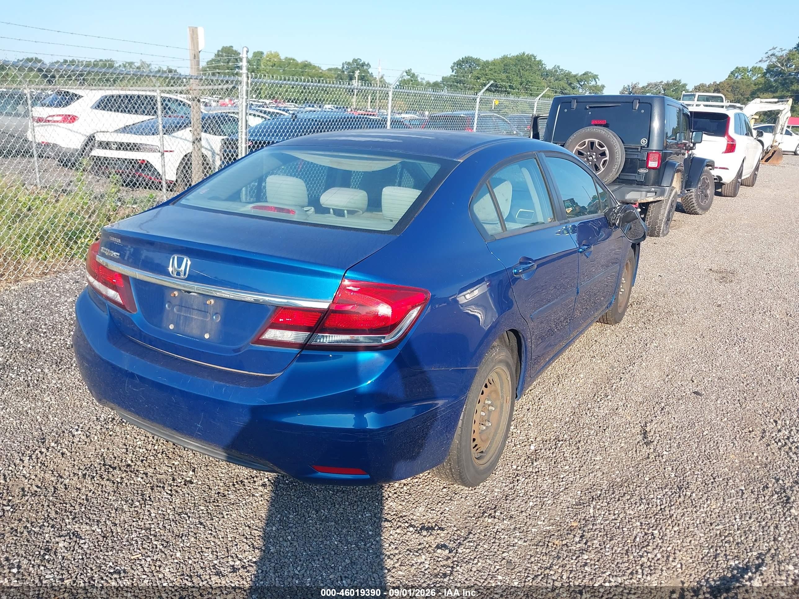 2014 Honda Civic Lx Blue vin: 19XFB2F54EE217214