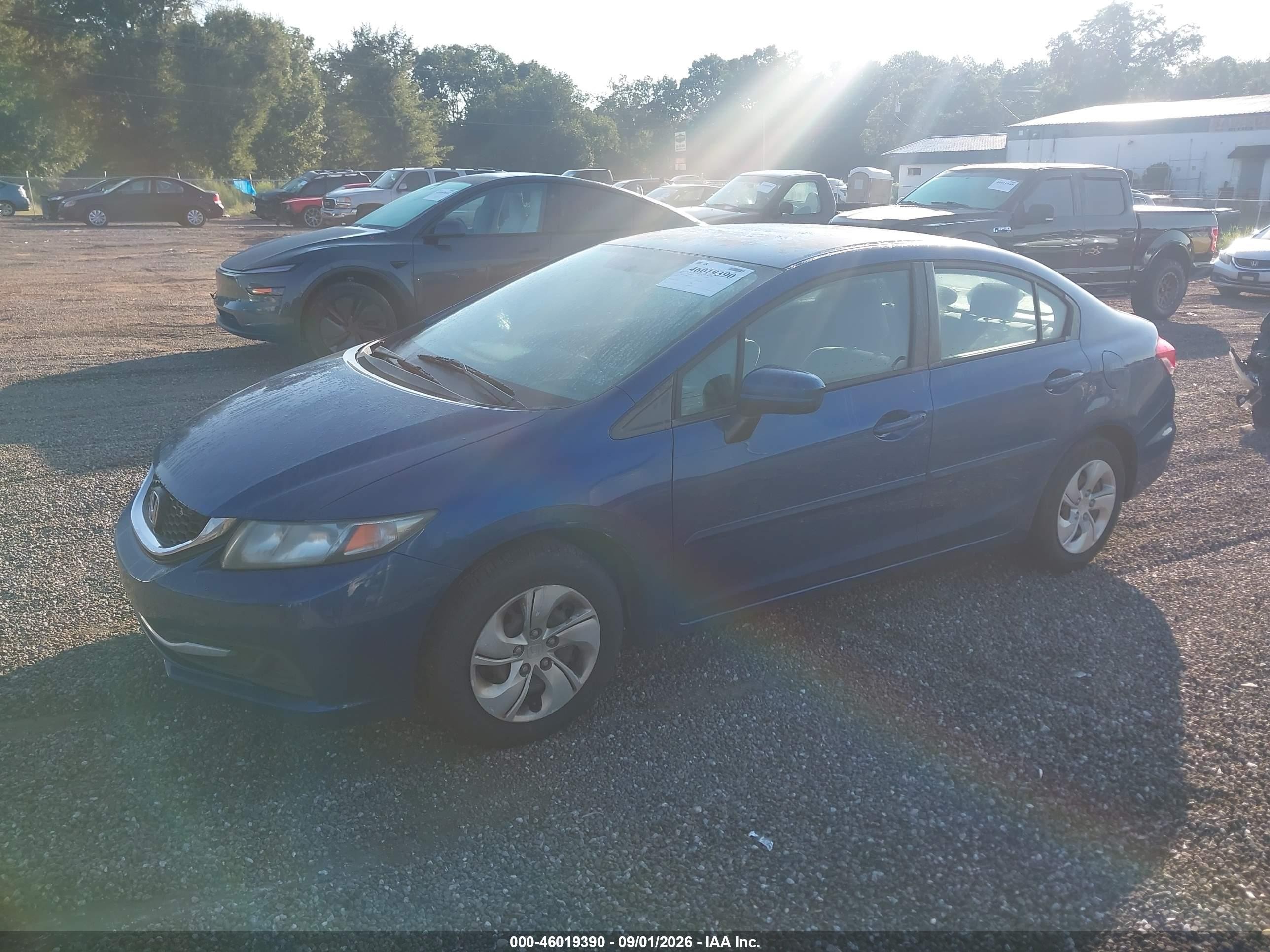 2014 Honda Civic Lx Blue vin: 19XFB2F54EE217214