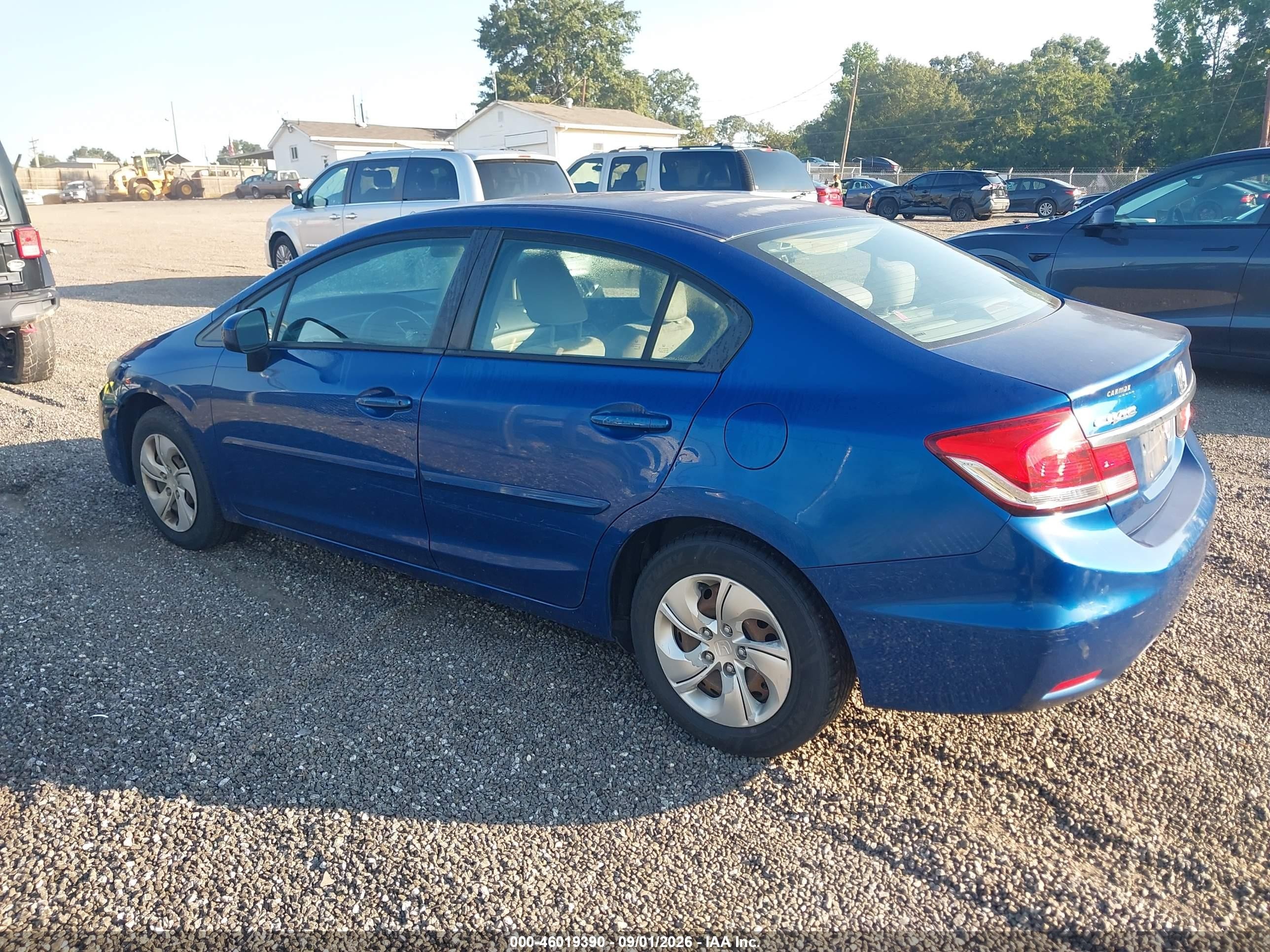 2014 Honda Civic Lx Blue vin: 19XFB2F54EE217214