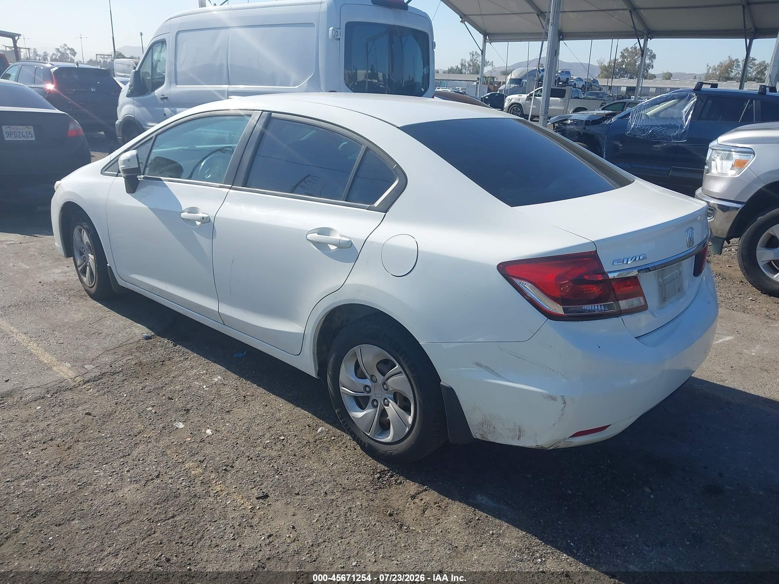 2014 Honda Civic Lx White vin: 19XFB2F54EE221148