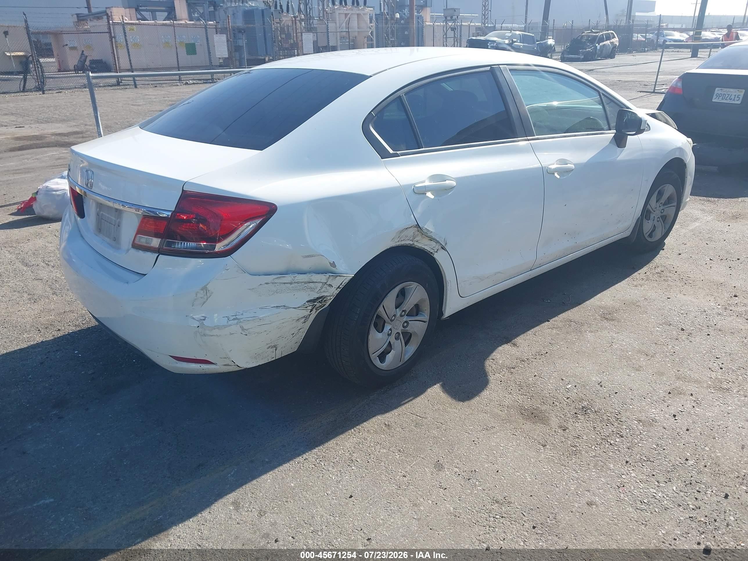 2014 Honda Civic Lx White vin: 19XFB2F54EE221148