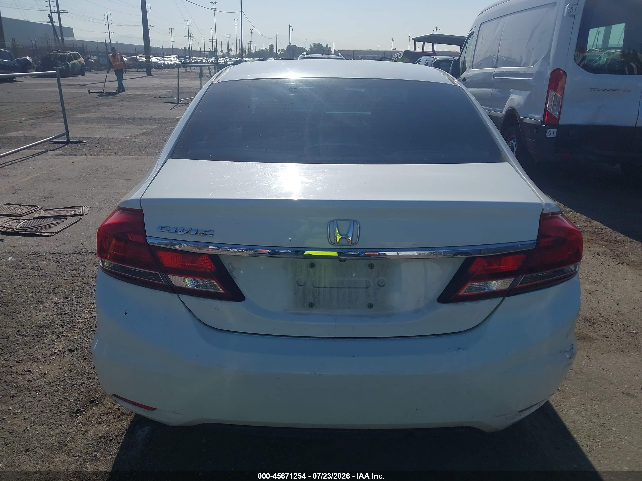 2014 Honda Civic Lx White vin: 19XFB2F54EE221148