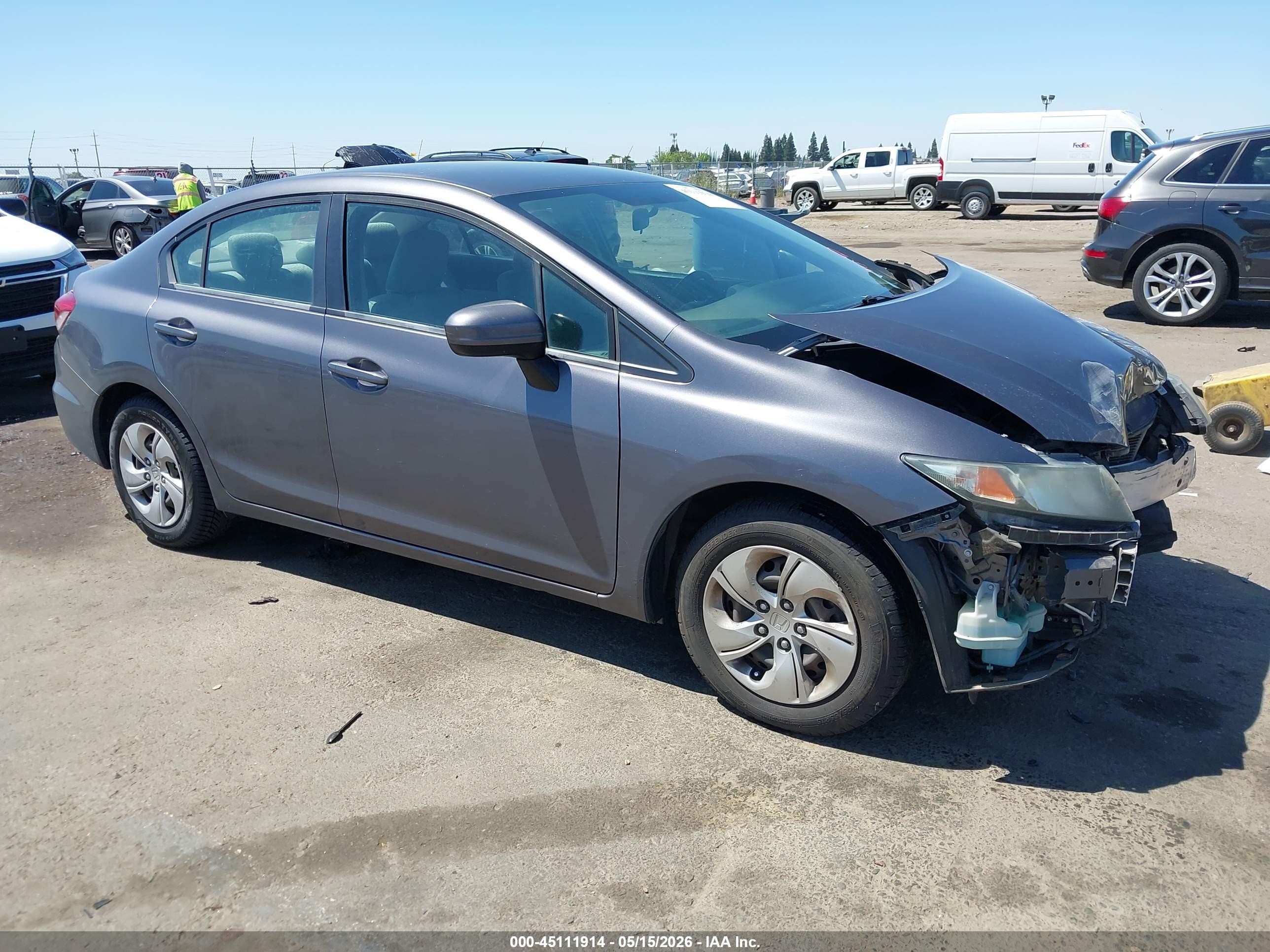 2014 Honda Civic Lx Gray vin: 19XFB2F54EE232618