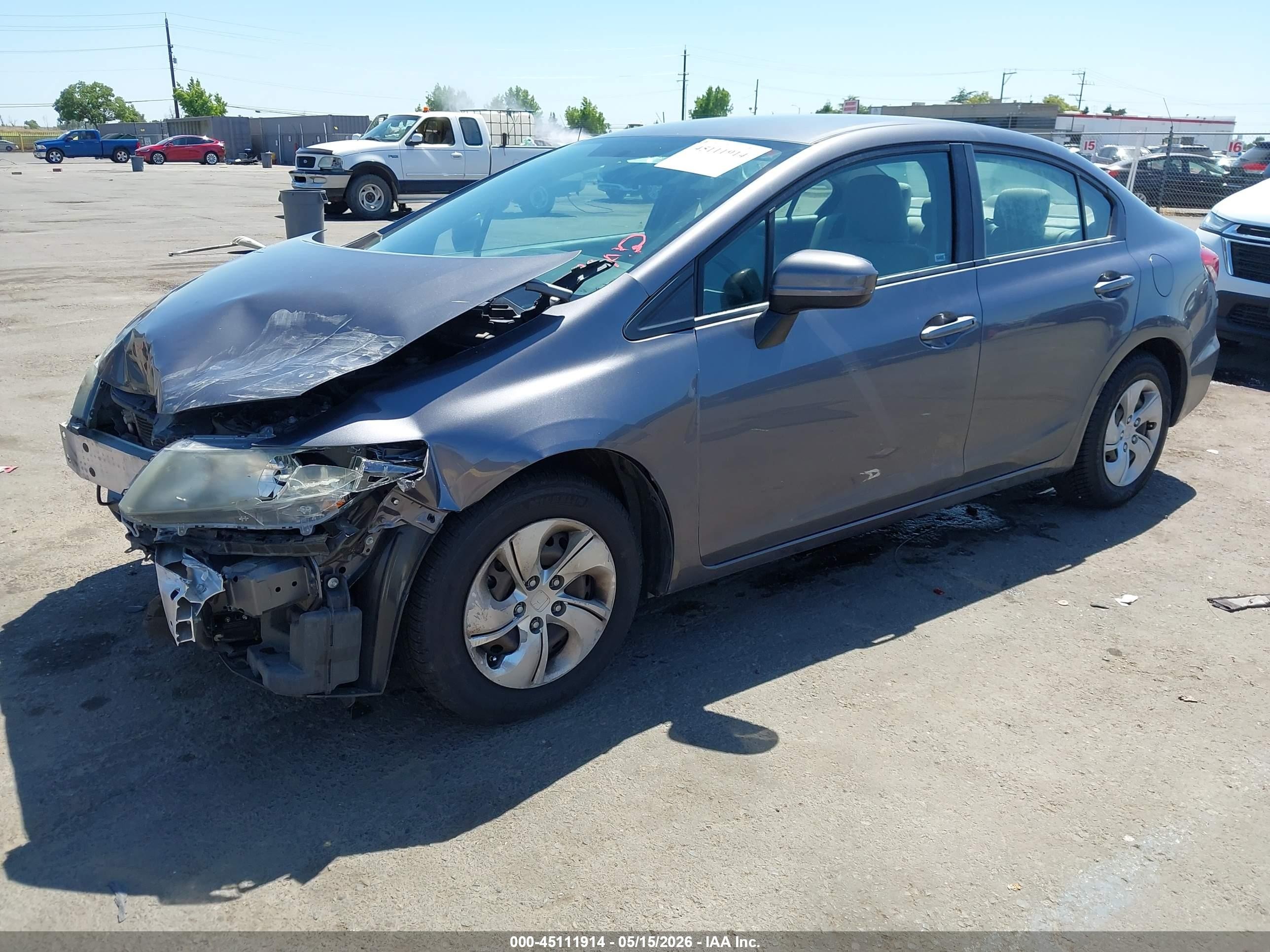 2014 Honda Civic Lx Gray vin: 19XFB2F54EE232618