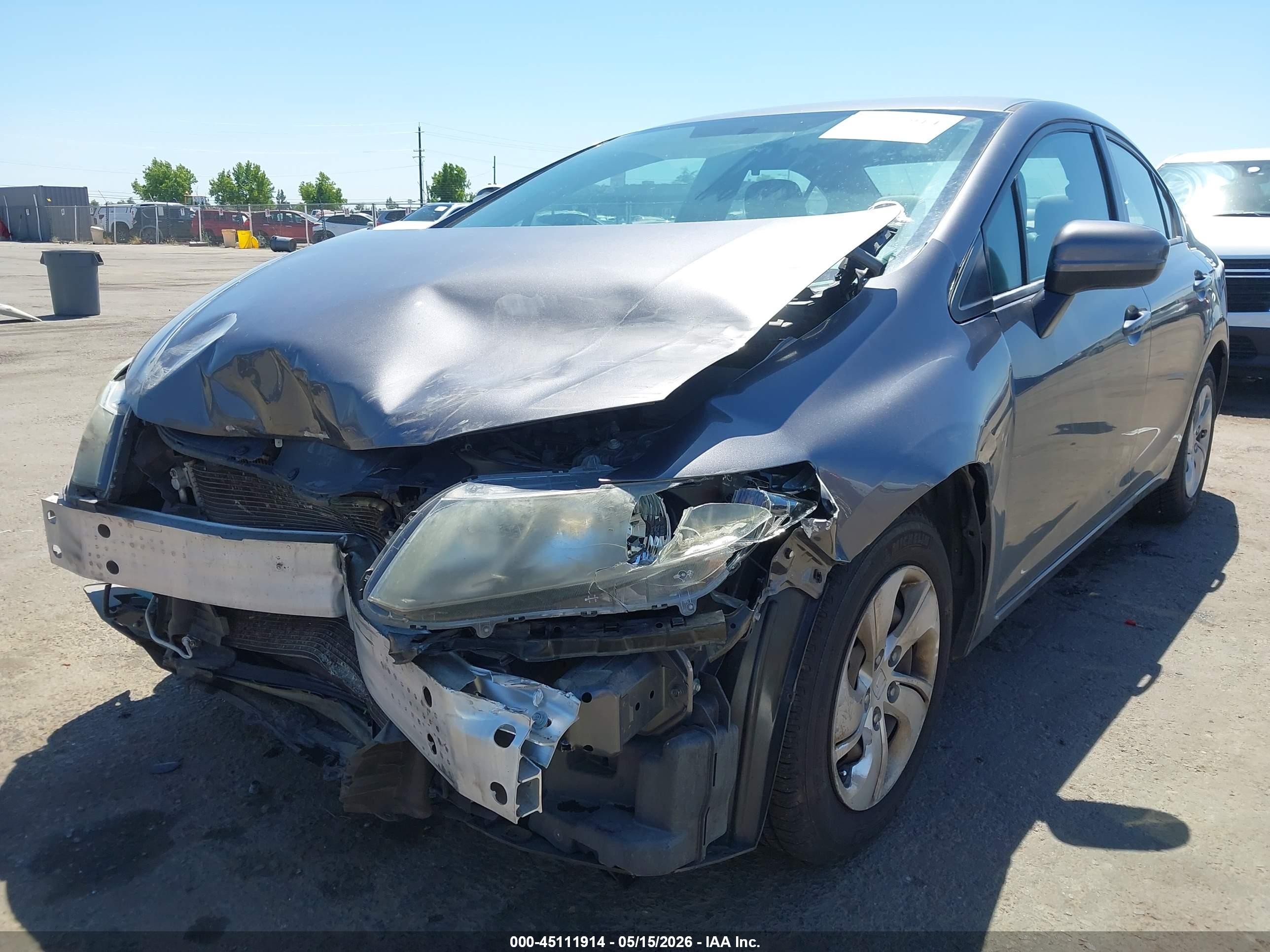 2014 Honda Civic Lx Gray vin: 19XFB2F54EE232618