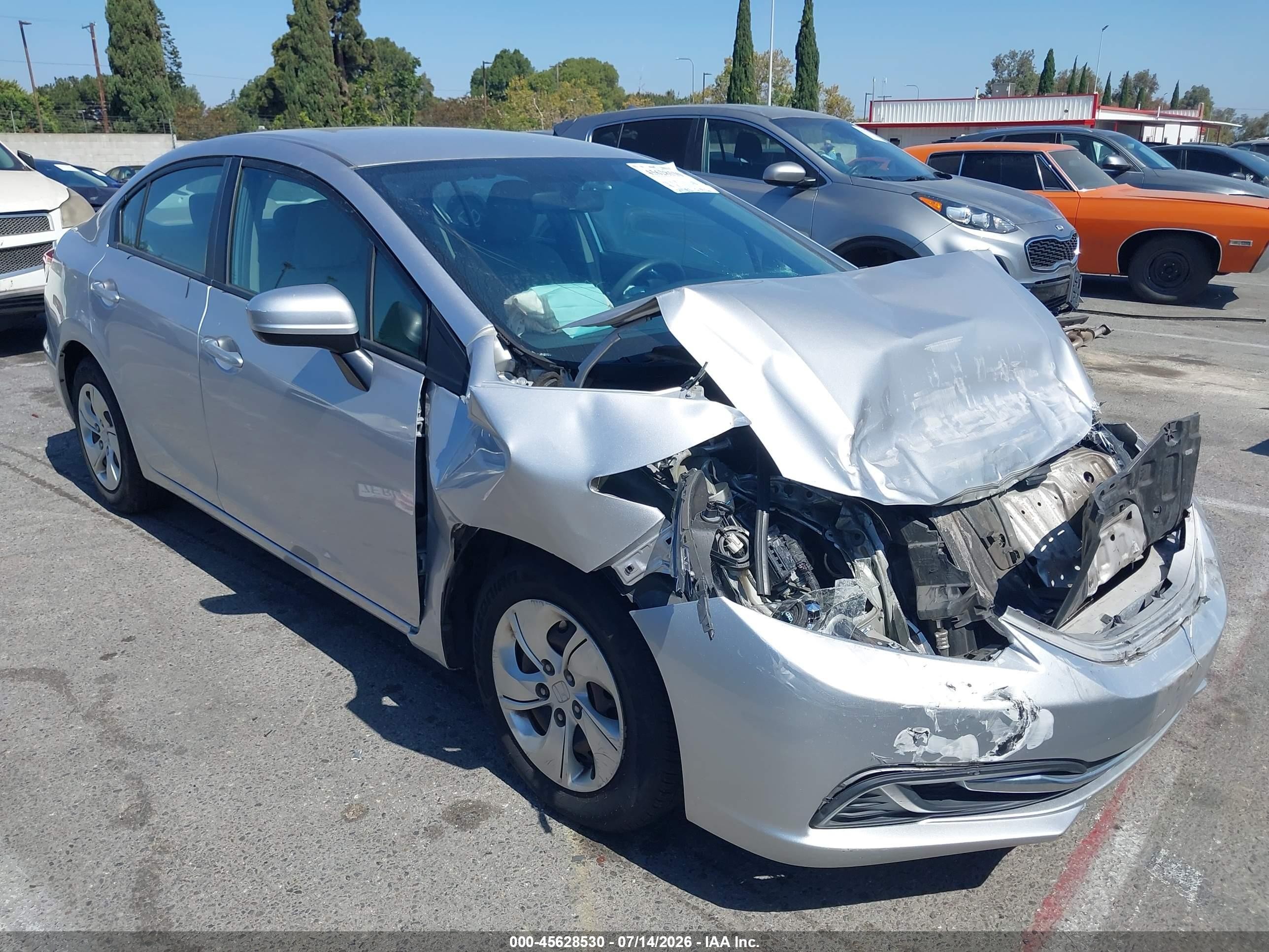 2014 Honda Civic Lx Silver vin: 19XFB2F54EE238046