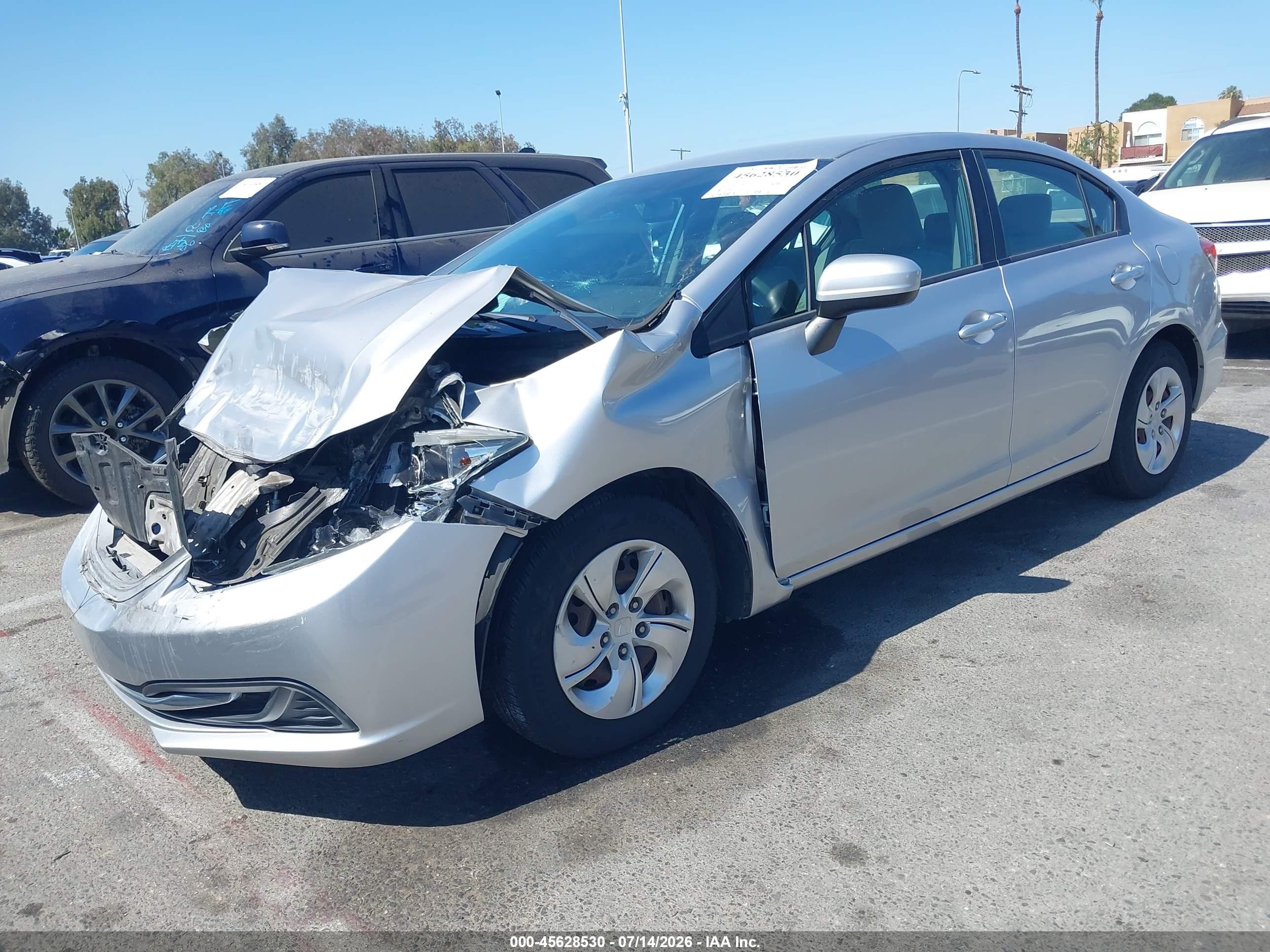 2014 Honda Civic Lx Silver vin: 19XFB2F54EE238046
