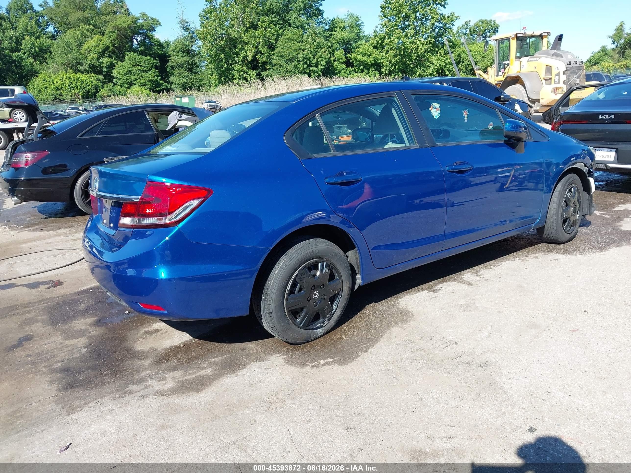 2014 Honda Civic Lx Blue vin: 19XFB2F54EE255607