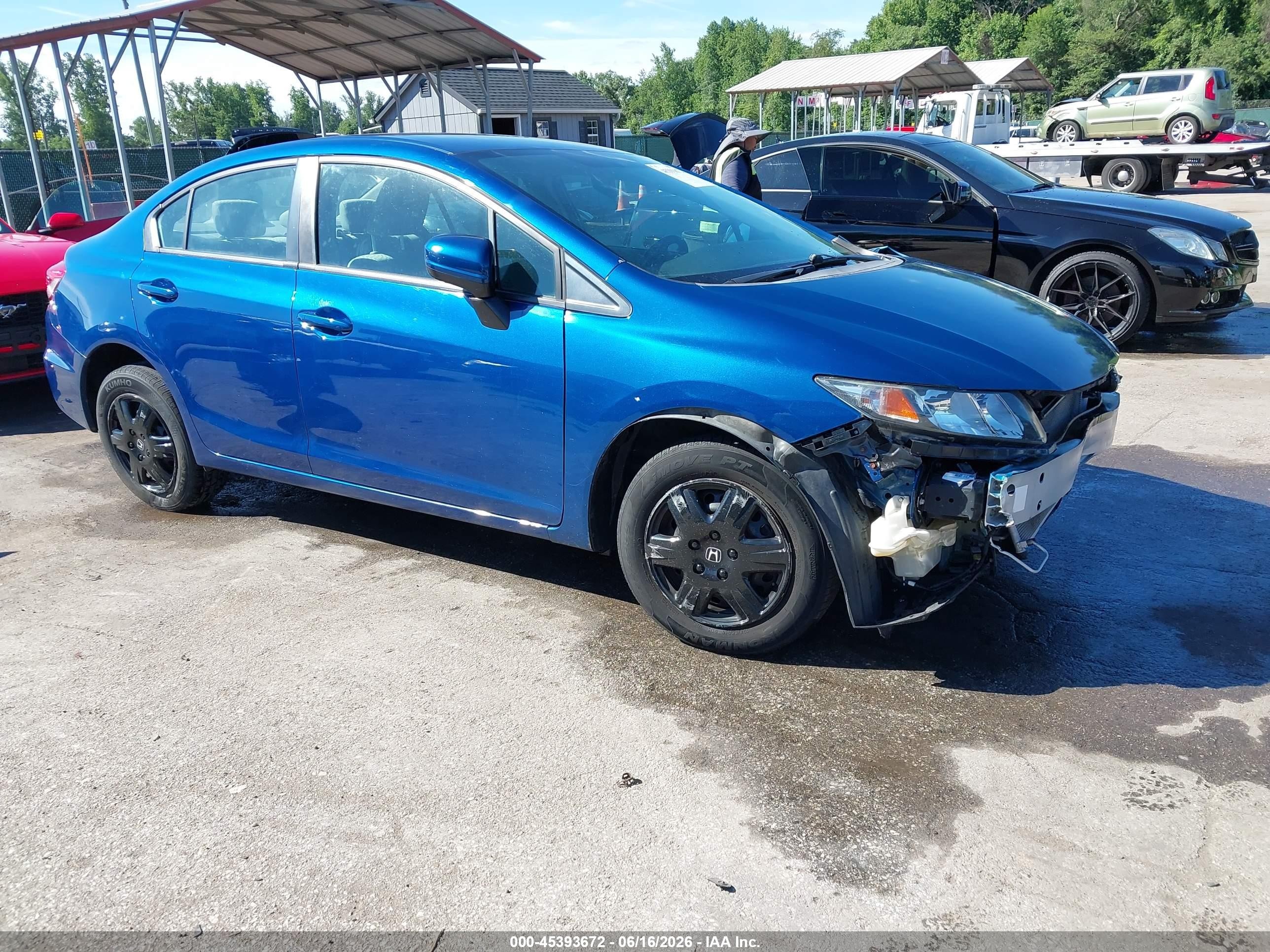 2014 Honda Civic Lx Синий vin: 19XFB2F54EE255607