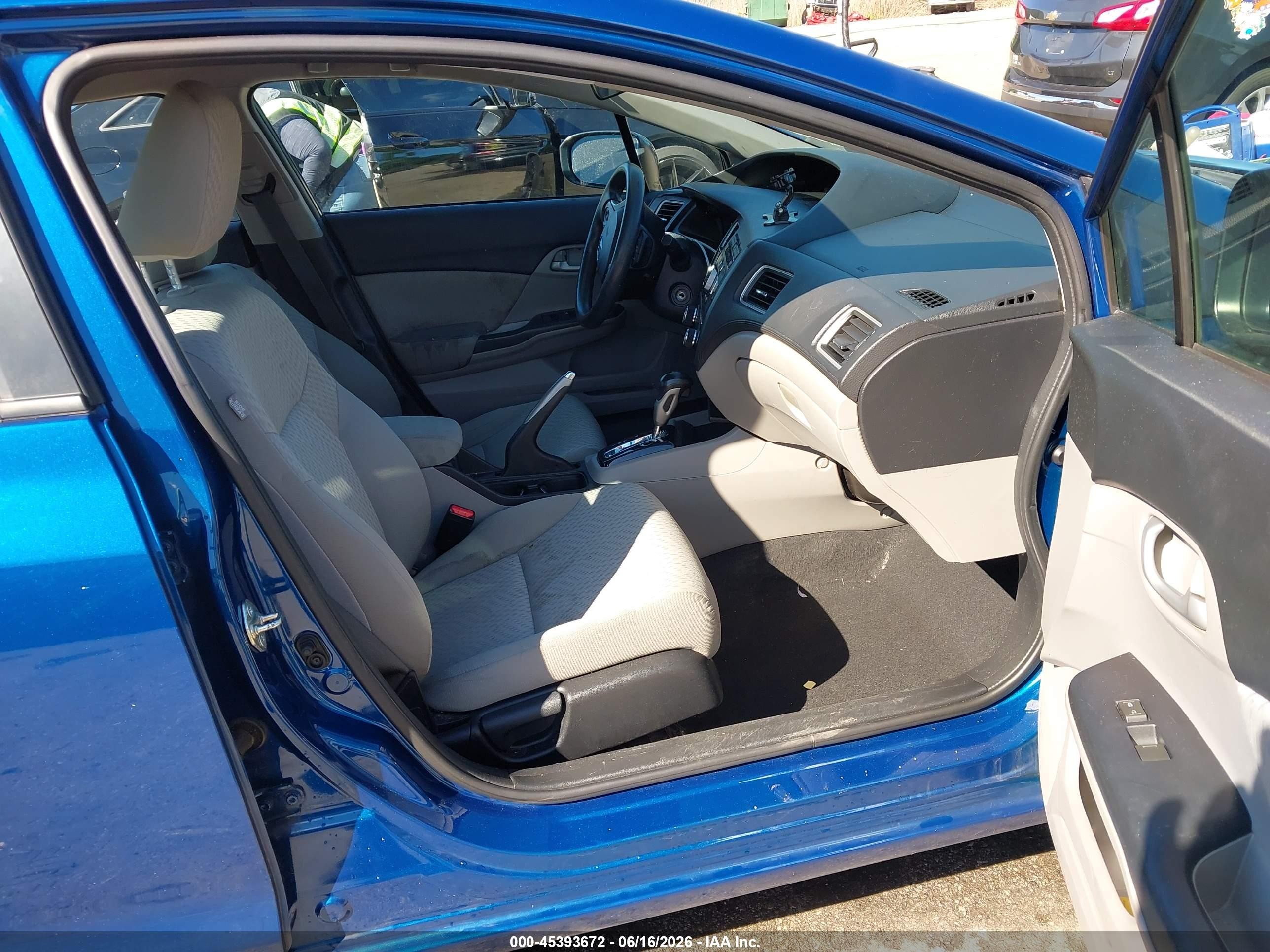 2014 Honda Civic Lx Blue vin: 19XFB2F54EE255607