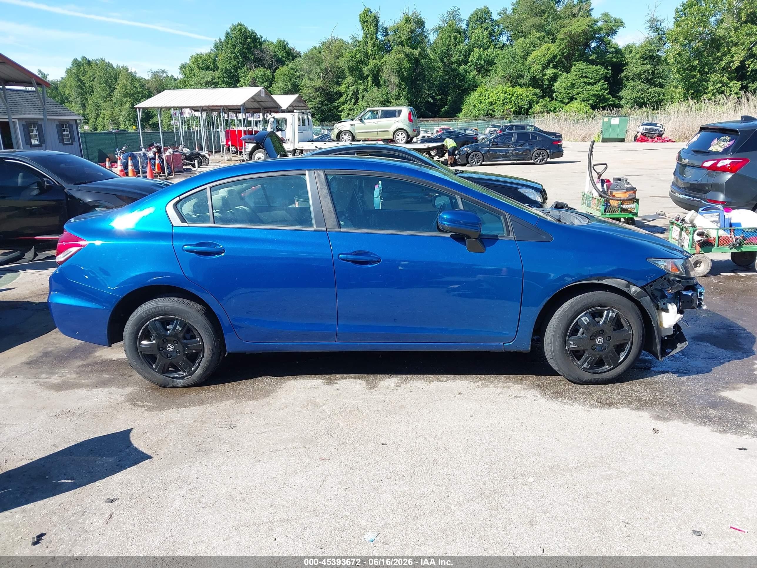 2014 Honda Civic Lx Blue vin: 19XFB2F54EE255607