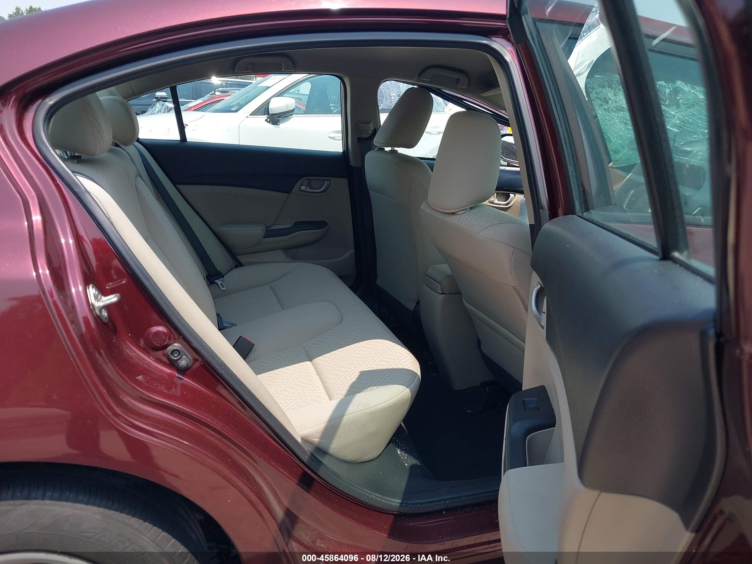 2014 Honda Civic Lx Burgundy vin: 19XFB2F54EE255705
