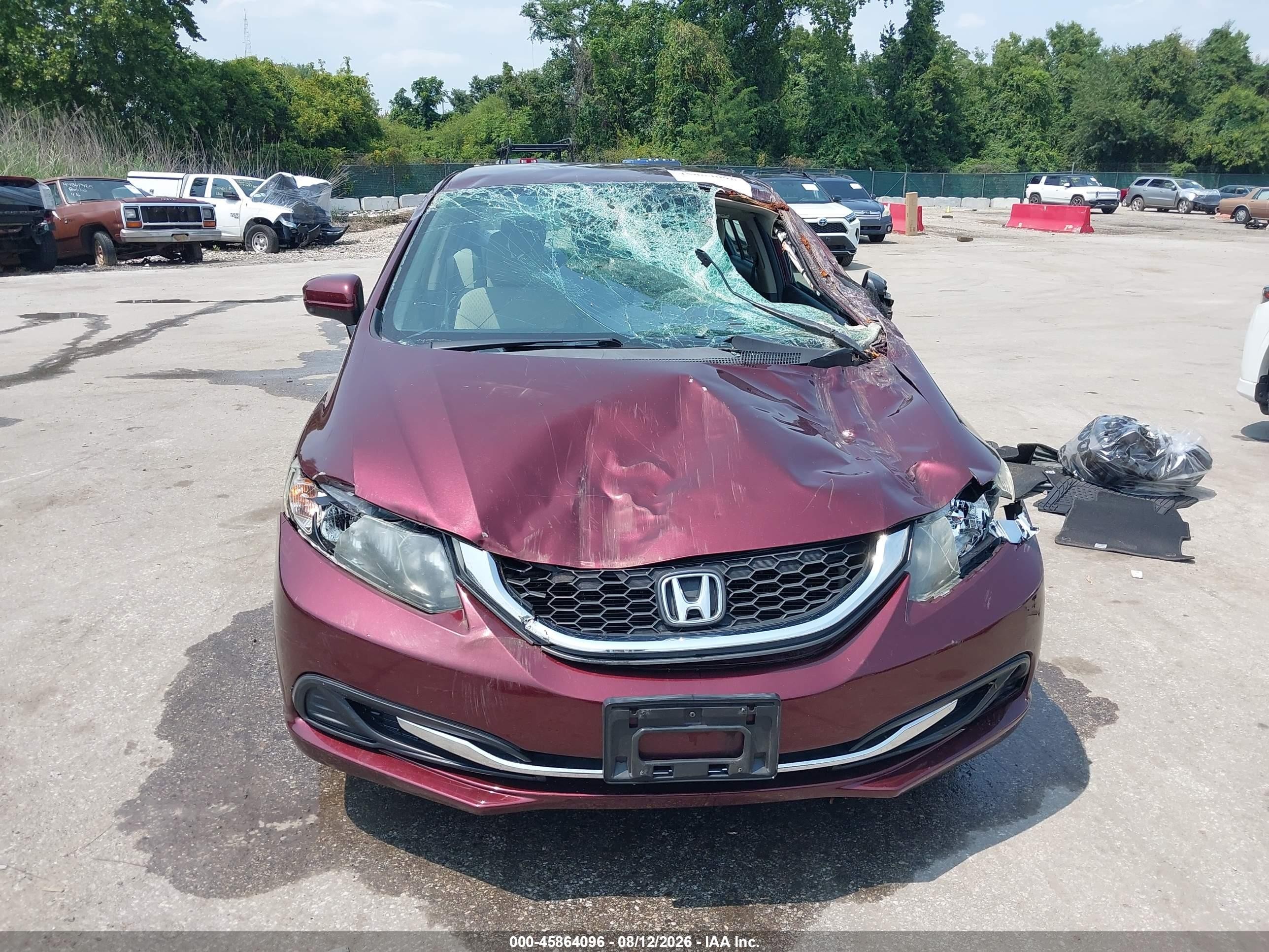 2014 Honda Civic Lx Burgundy vin: 19XFB2F54EE255705