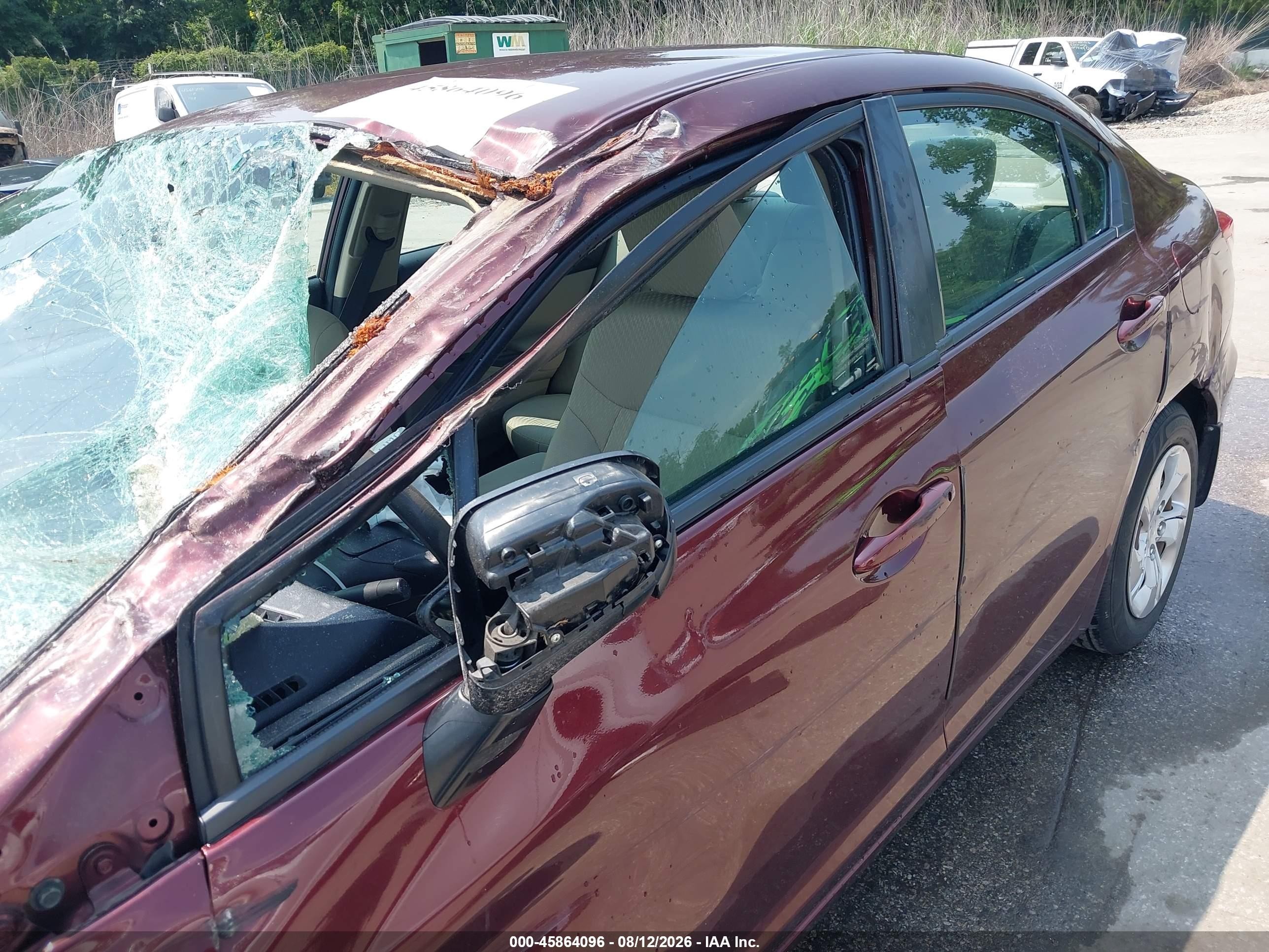 2014 Honda Civic Lx Burgundy vin: 19XFB2F54EE255705