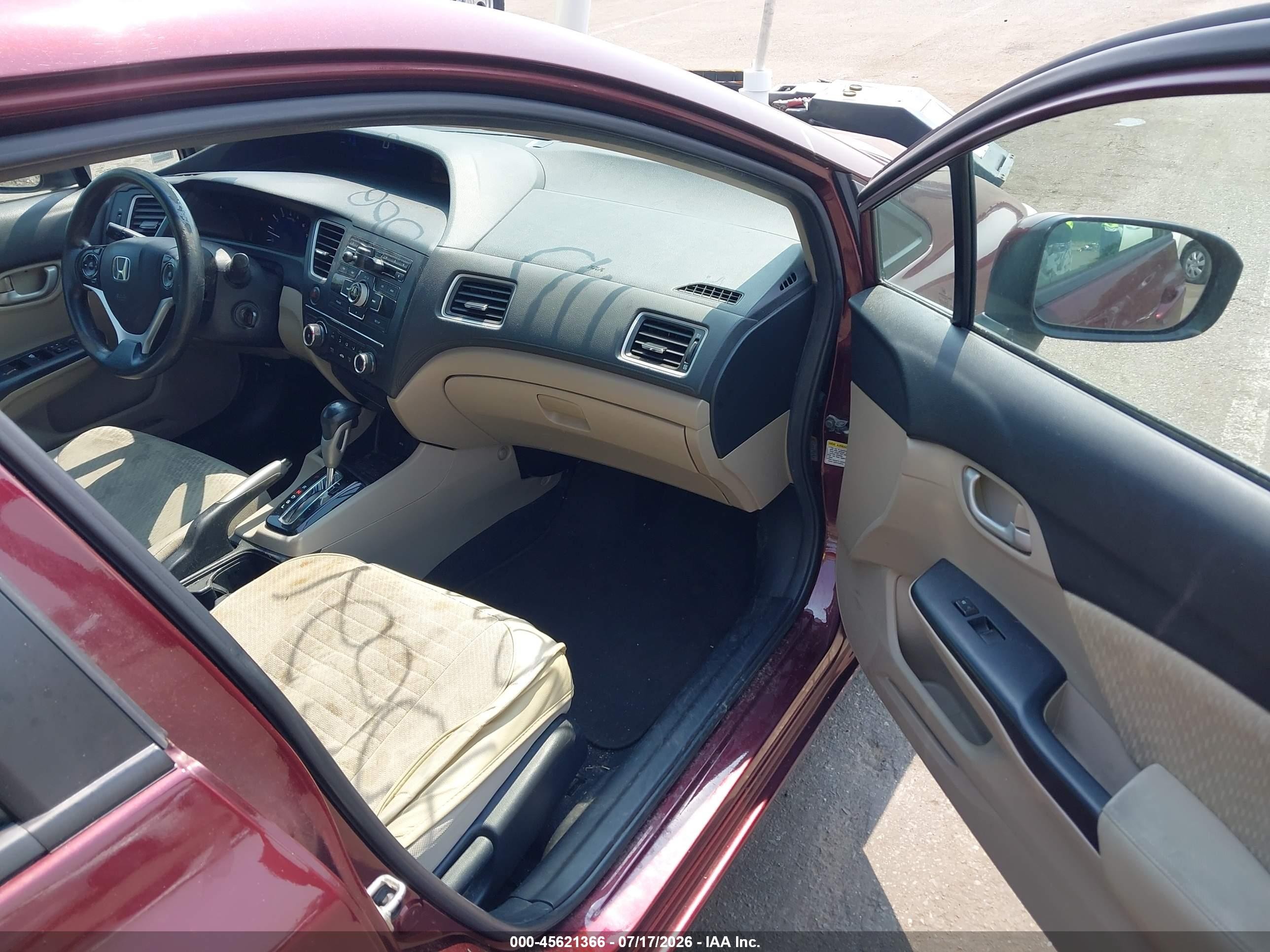 2014 Honda Civic Lx Maroon vin: 19XFB2F54EE268955