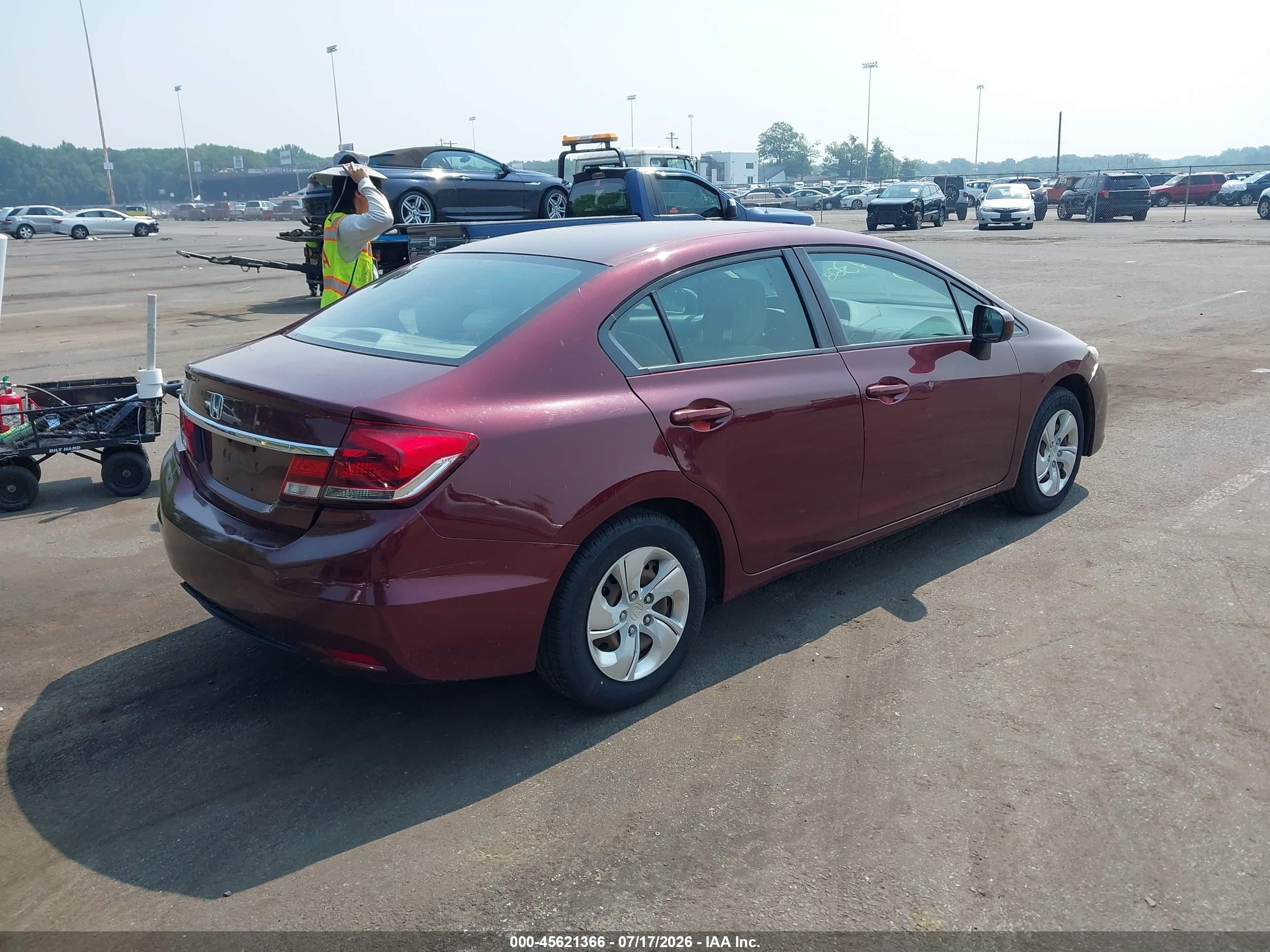 2014 Honda Civic Lx Maroon vin: 19XFB2F54EE268955