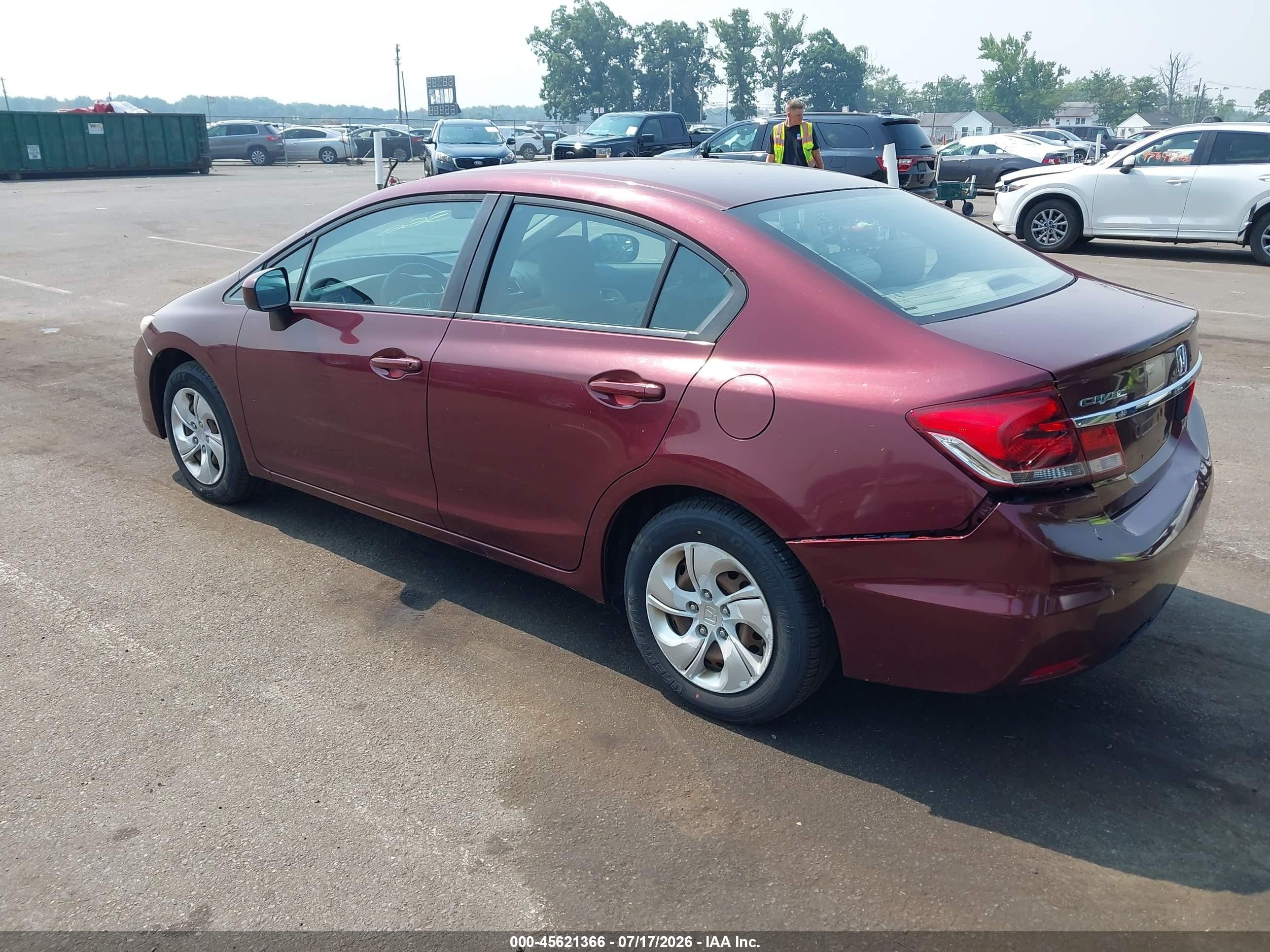 2014 Honda Civic Lx Maroon vin: 19XFB2F54EE268955