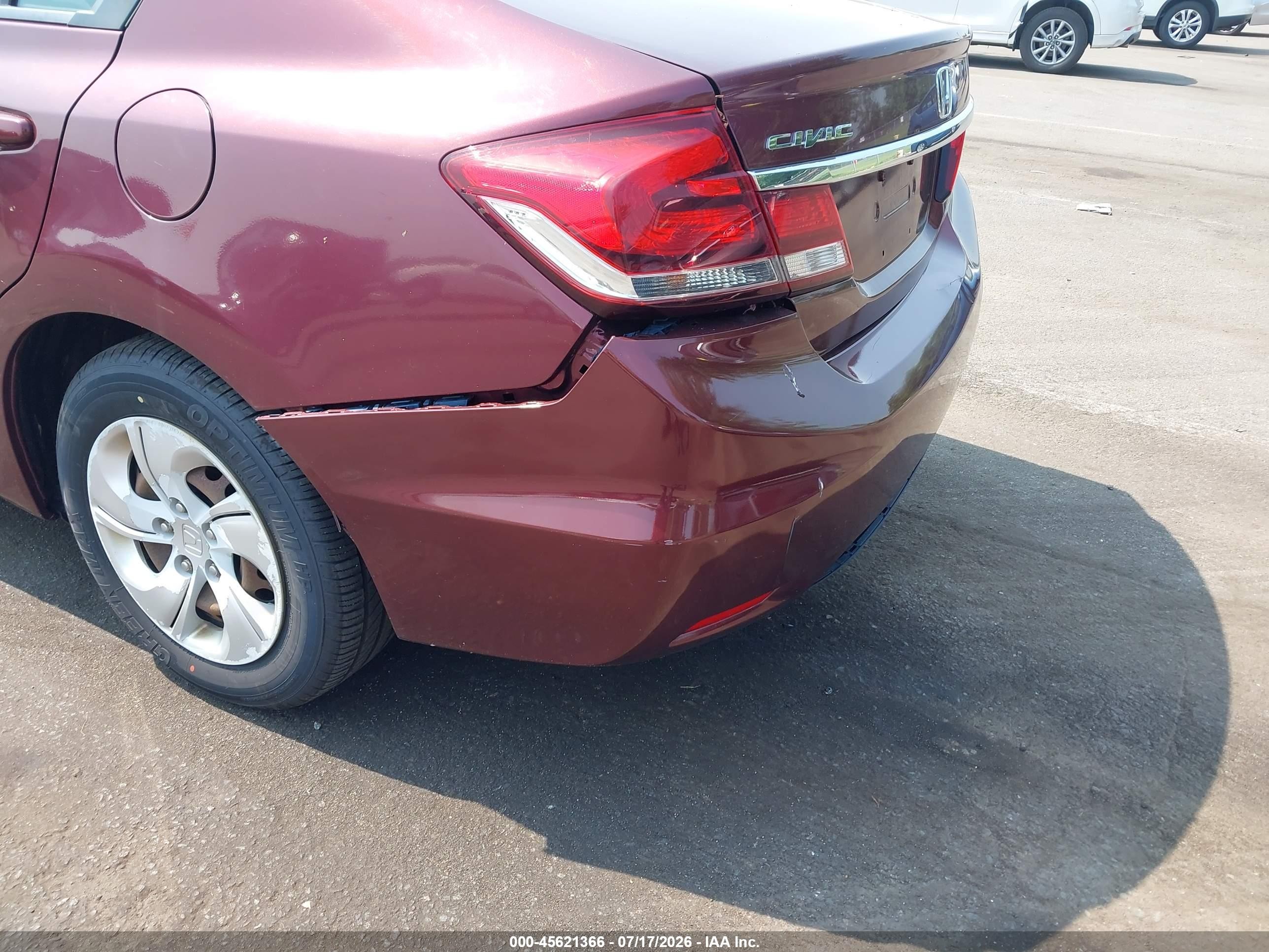 2014 Honda Civic Lx Maroon vin: 19XFB2F54EE268955